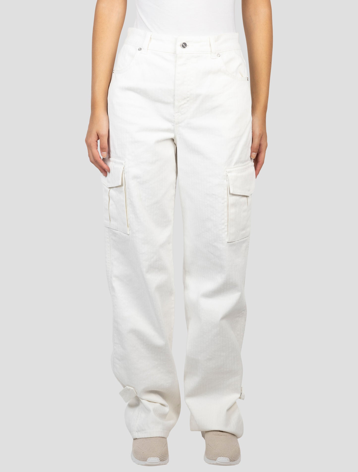 Kiton White Cotton Ea Cargo Pants