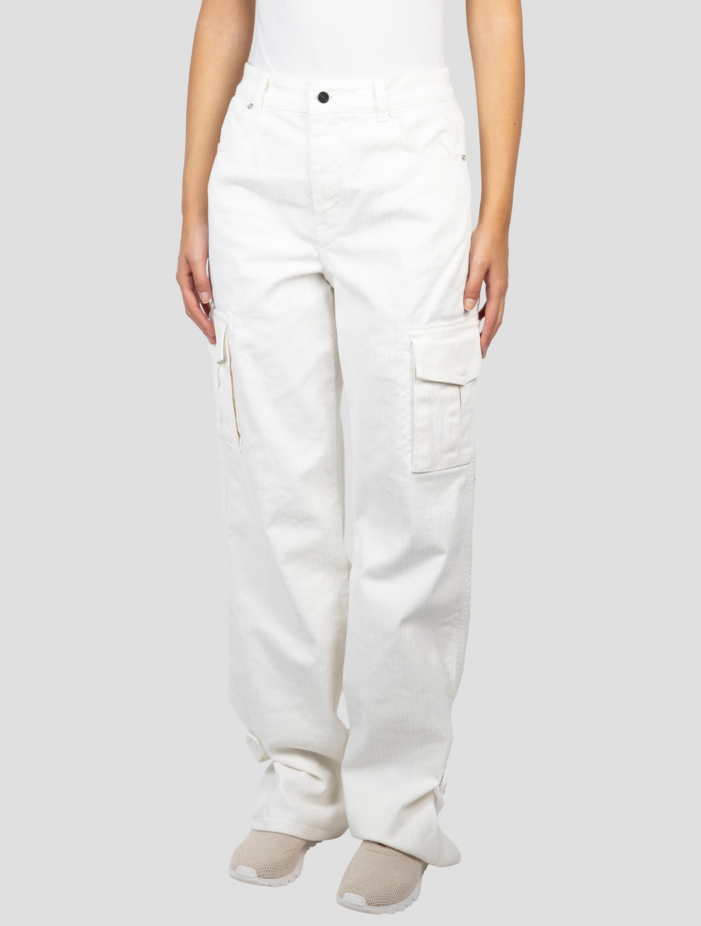 Kiton White Cotton Ea Cargo Pants