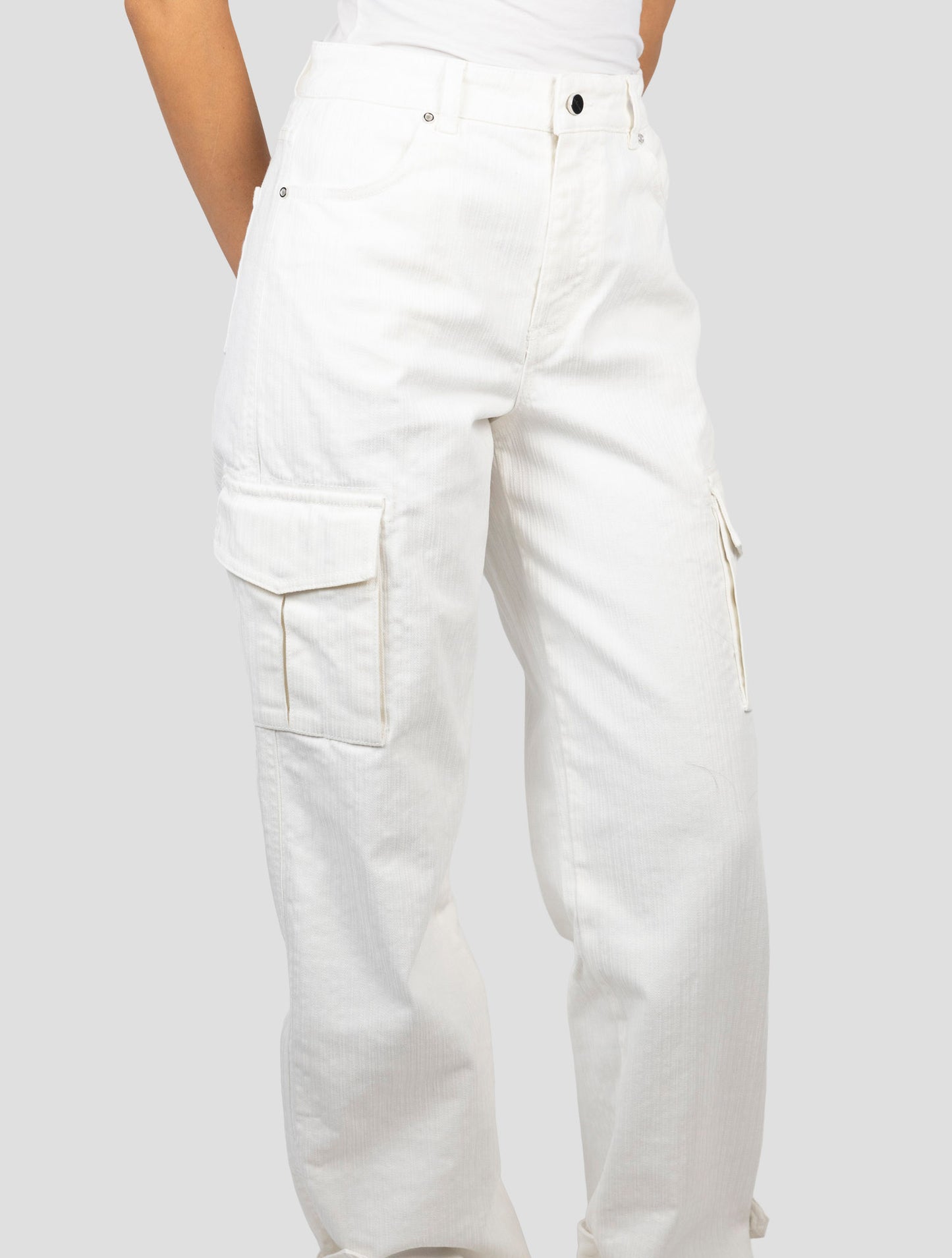 Kiton White Cotton Ea Cargo Pants