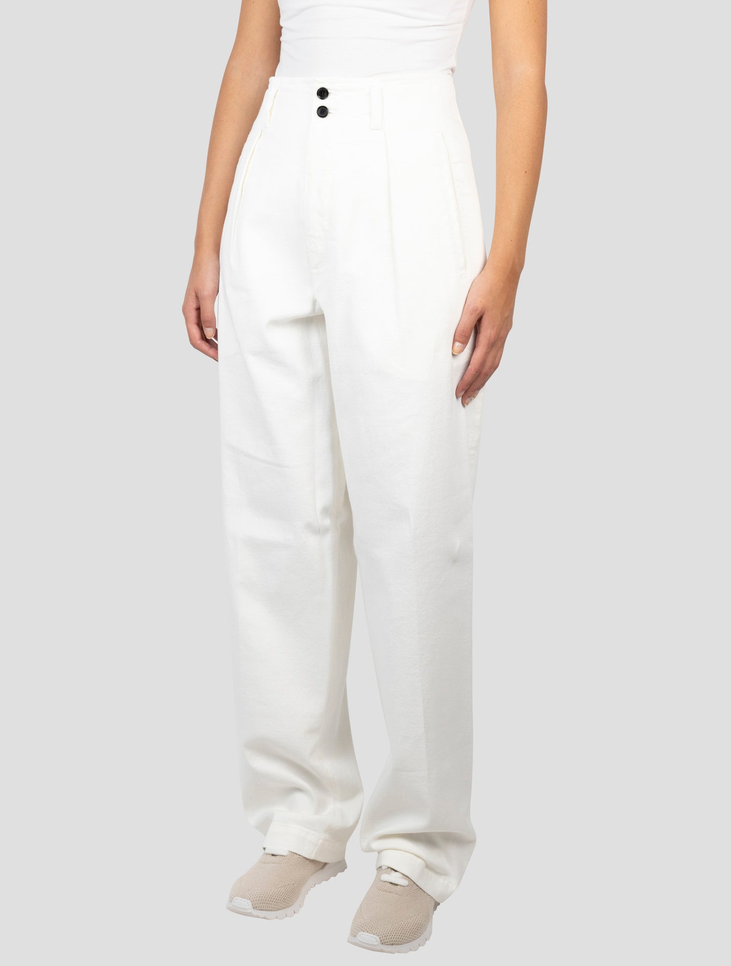 Kiton White Cotton Ea Pants