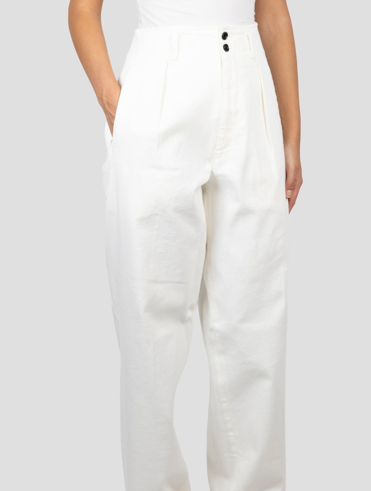 Kiton White Cotton Ea Pants