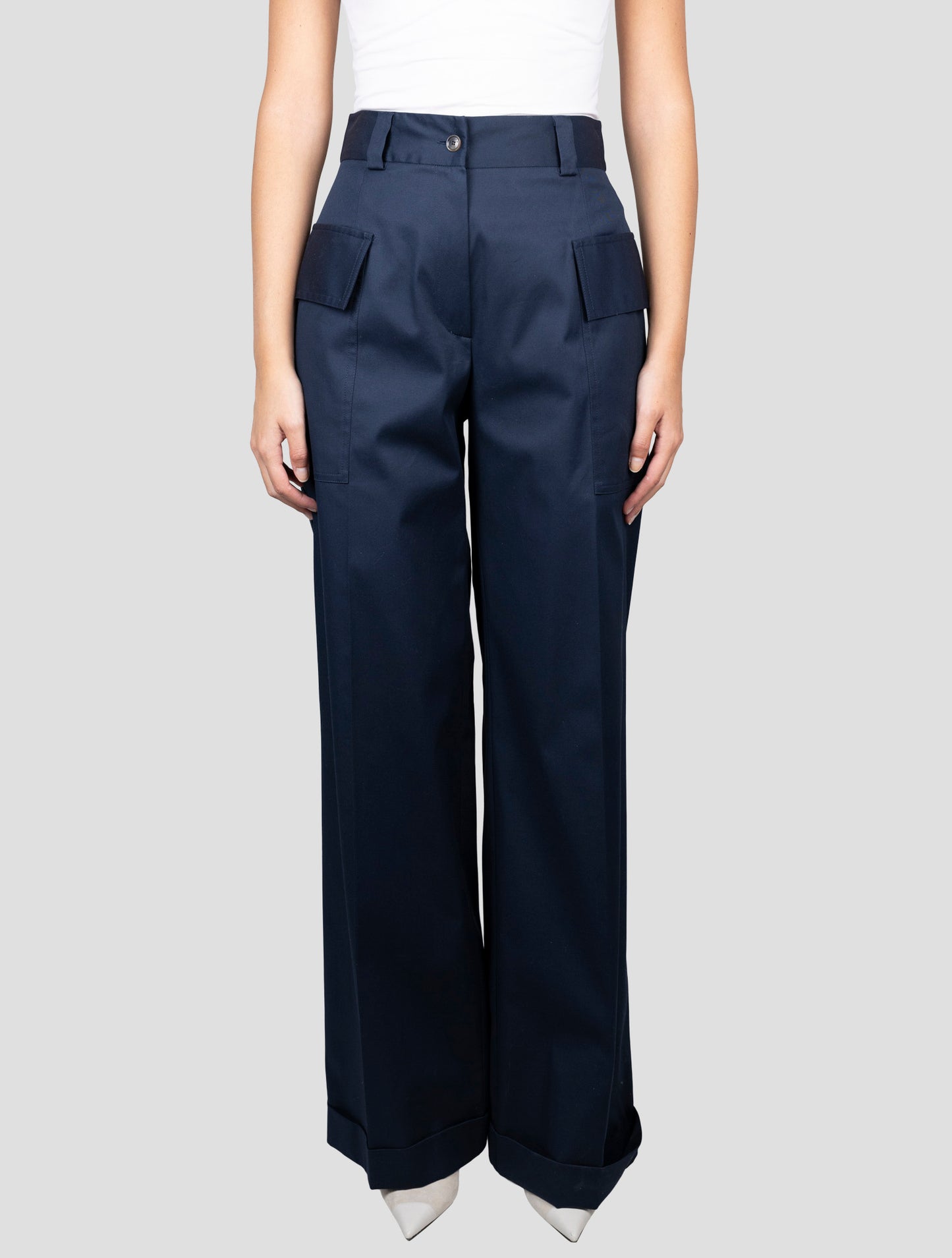 Kiton Blue Cotton Ea Pants
