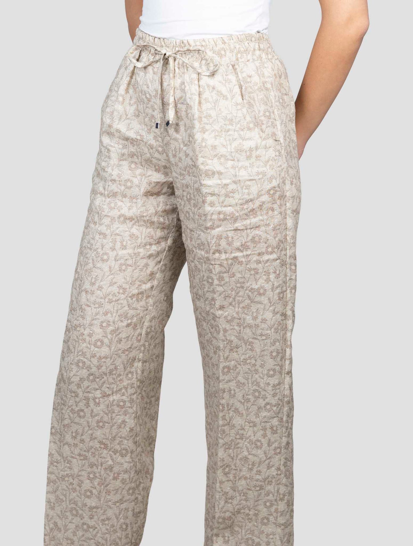 Kiton Beige Linen Pants