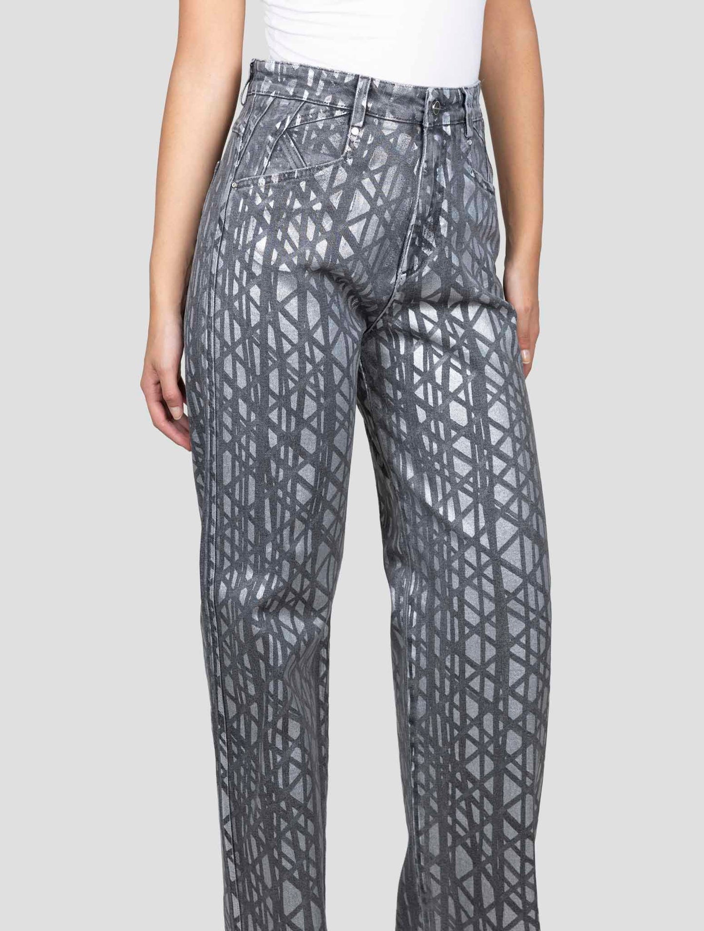 Kiton Gray Silver Cotton Ea Jeans