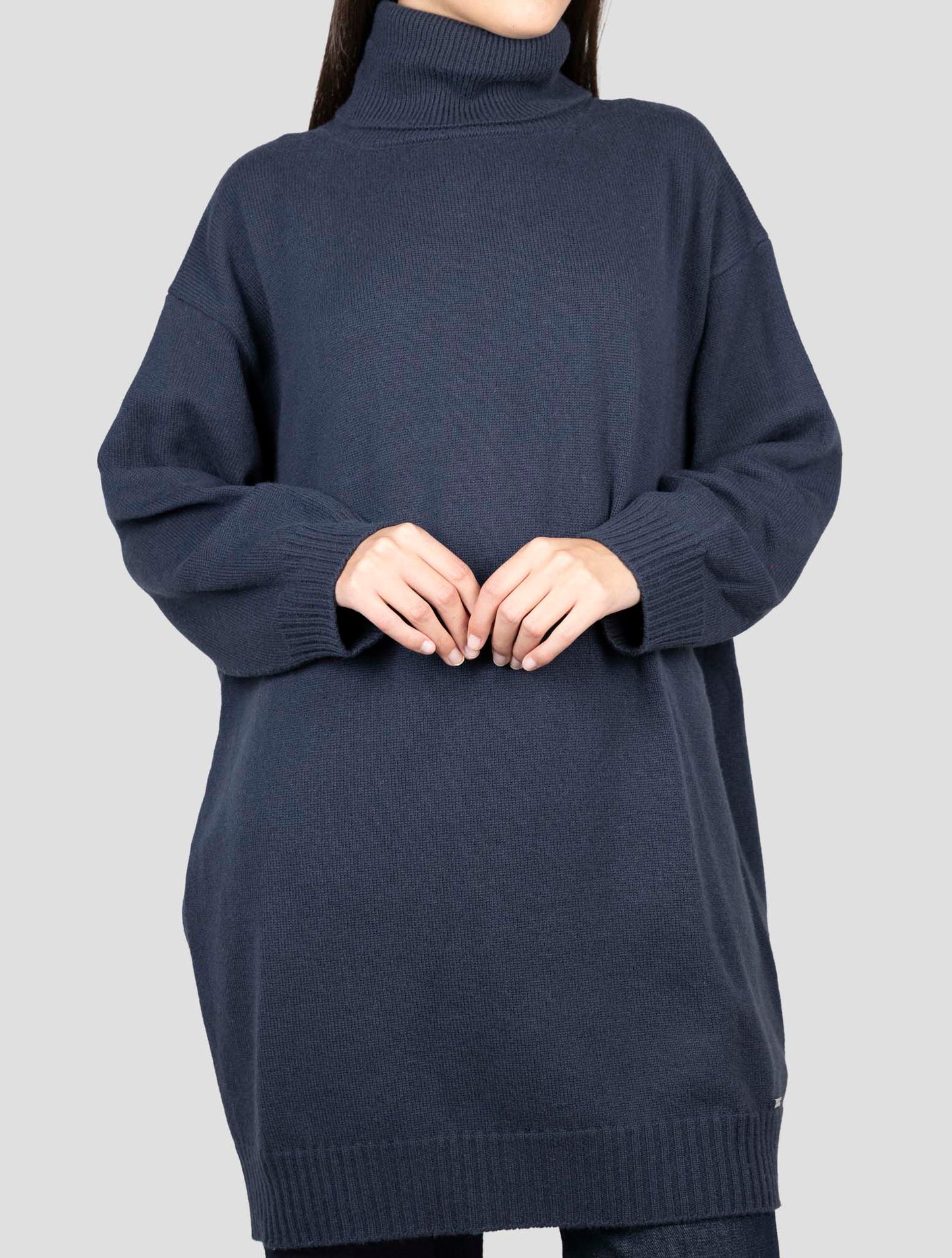 Kiton Blue Cashmere Sweater Turtleneck
