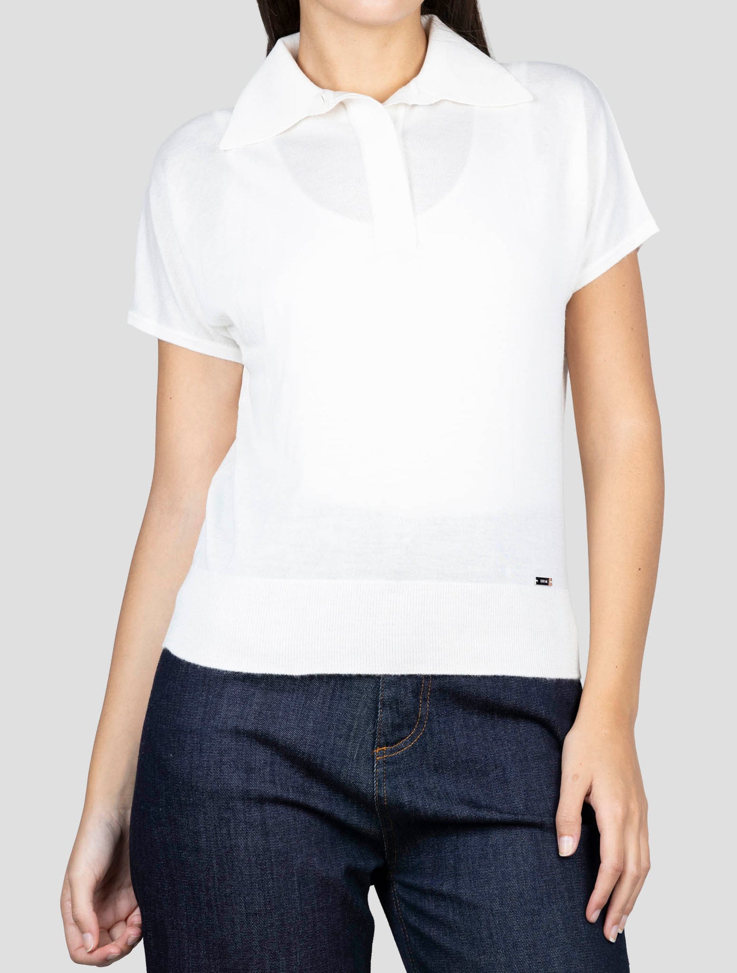 Kiton White Cashmere Silk Polo