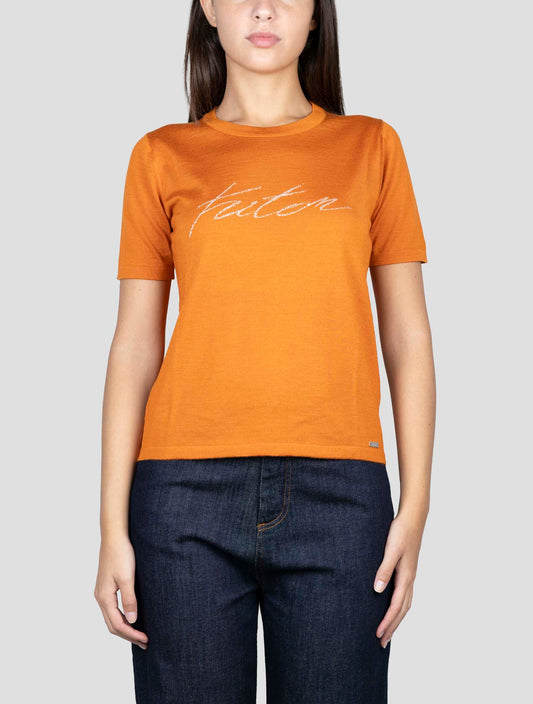 Kiton Orange Cashmere Silk T-Shirt