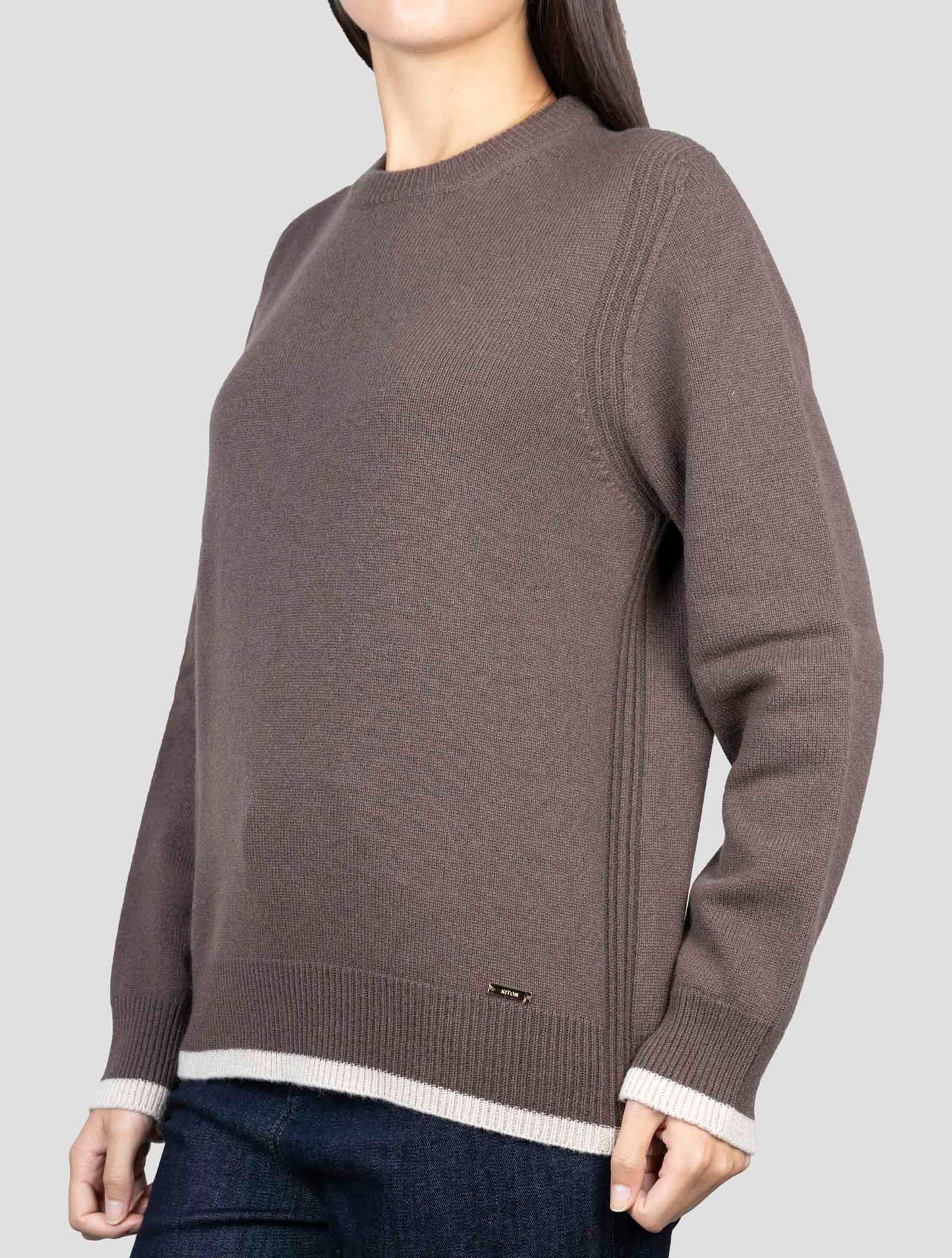 Kiton Brown Cashmere Sweater Crewneck