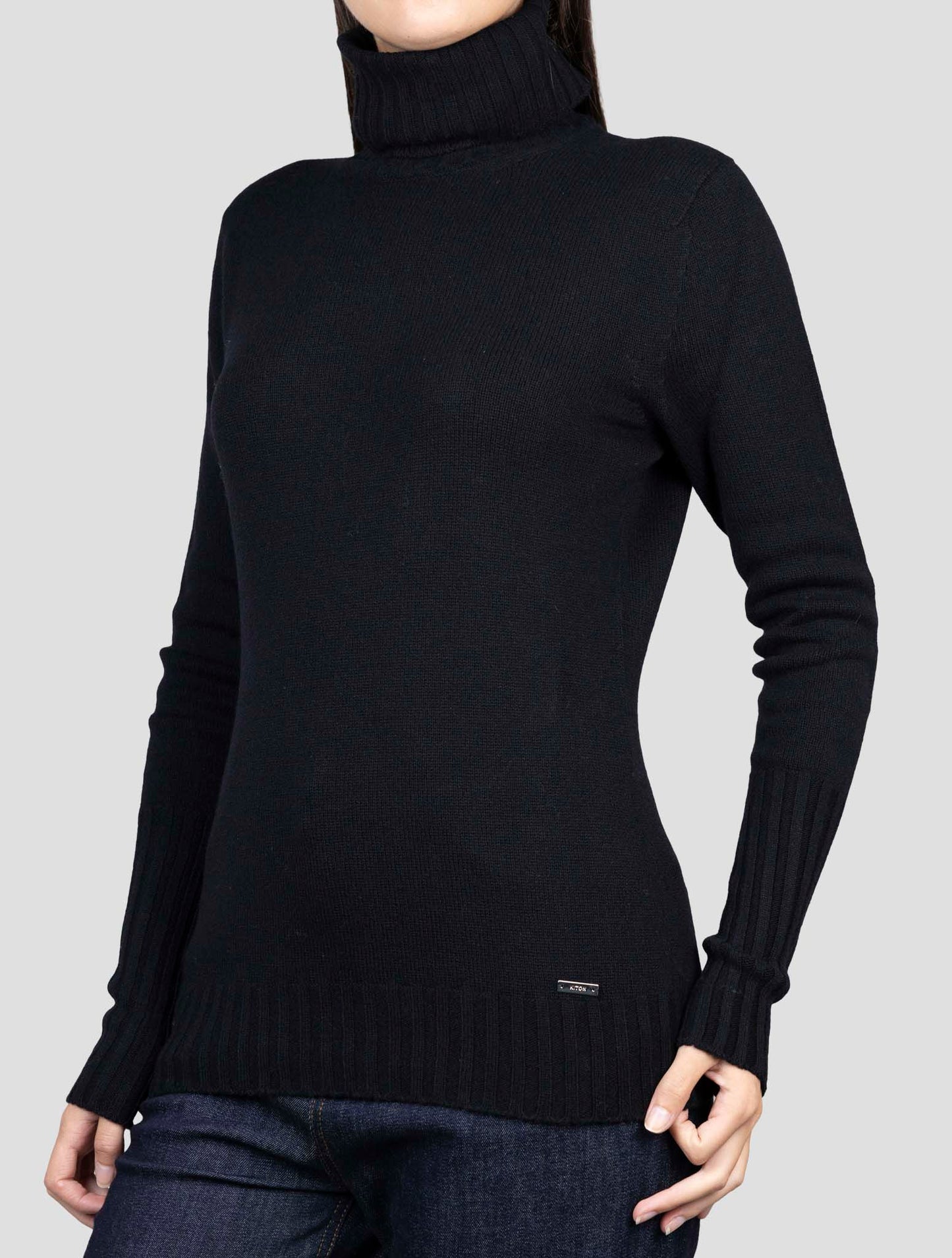 Kiton Black Cashmere Sweater Turtleneck