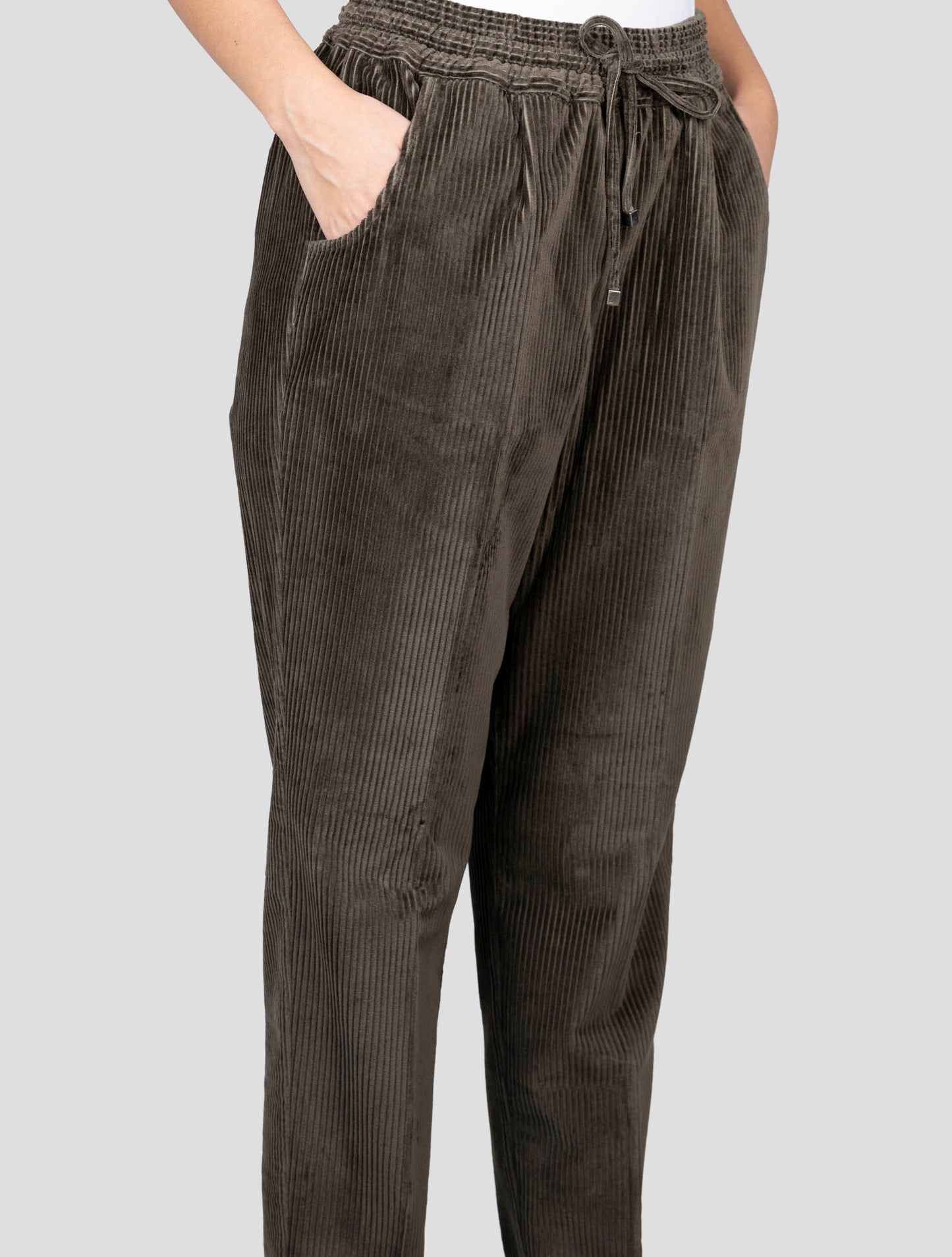 Kiton Brown Cotton Velvet Pants