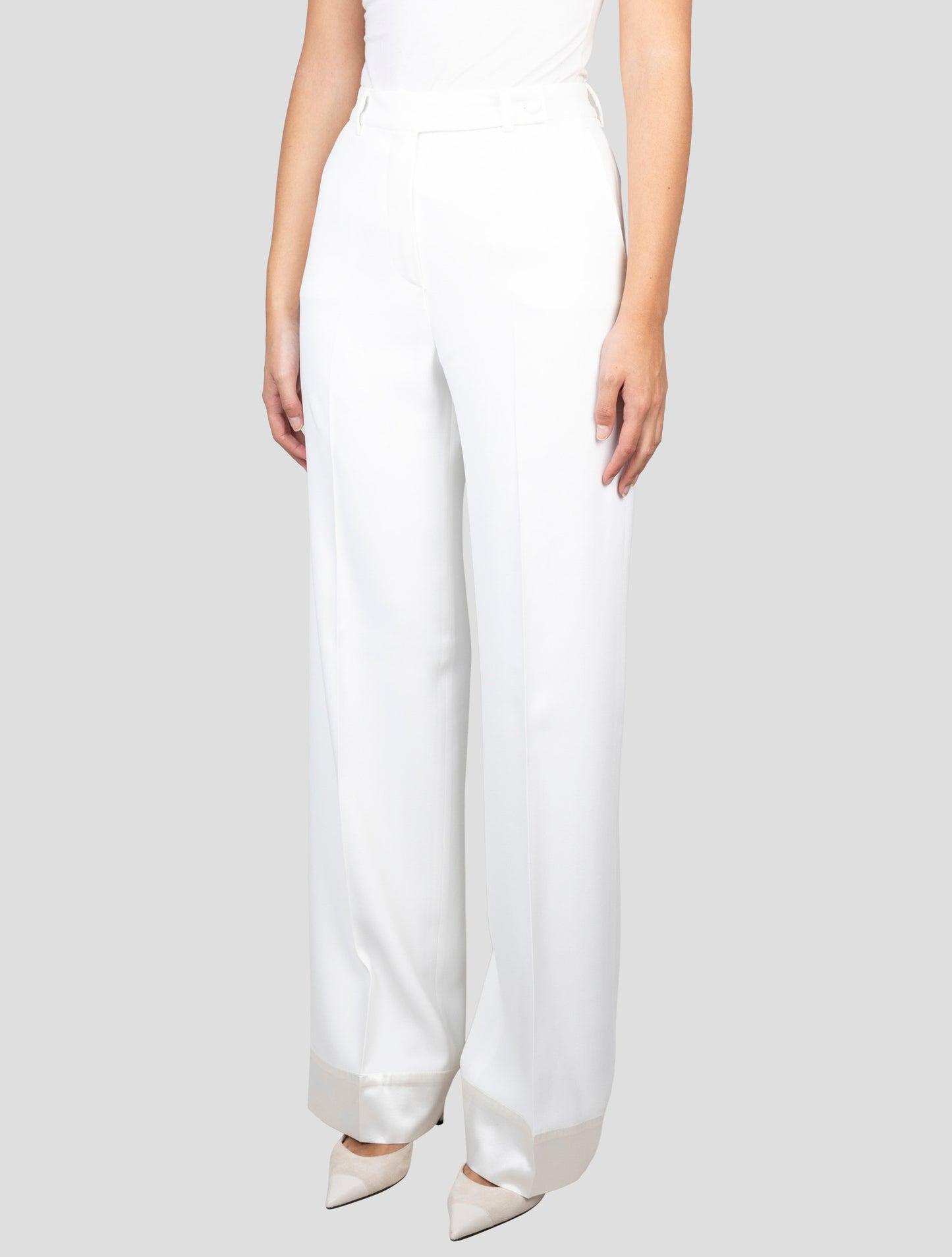 Kiton White Viscose Acetate Ea Pants