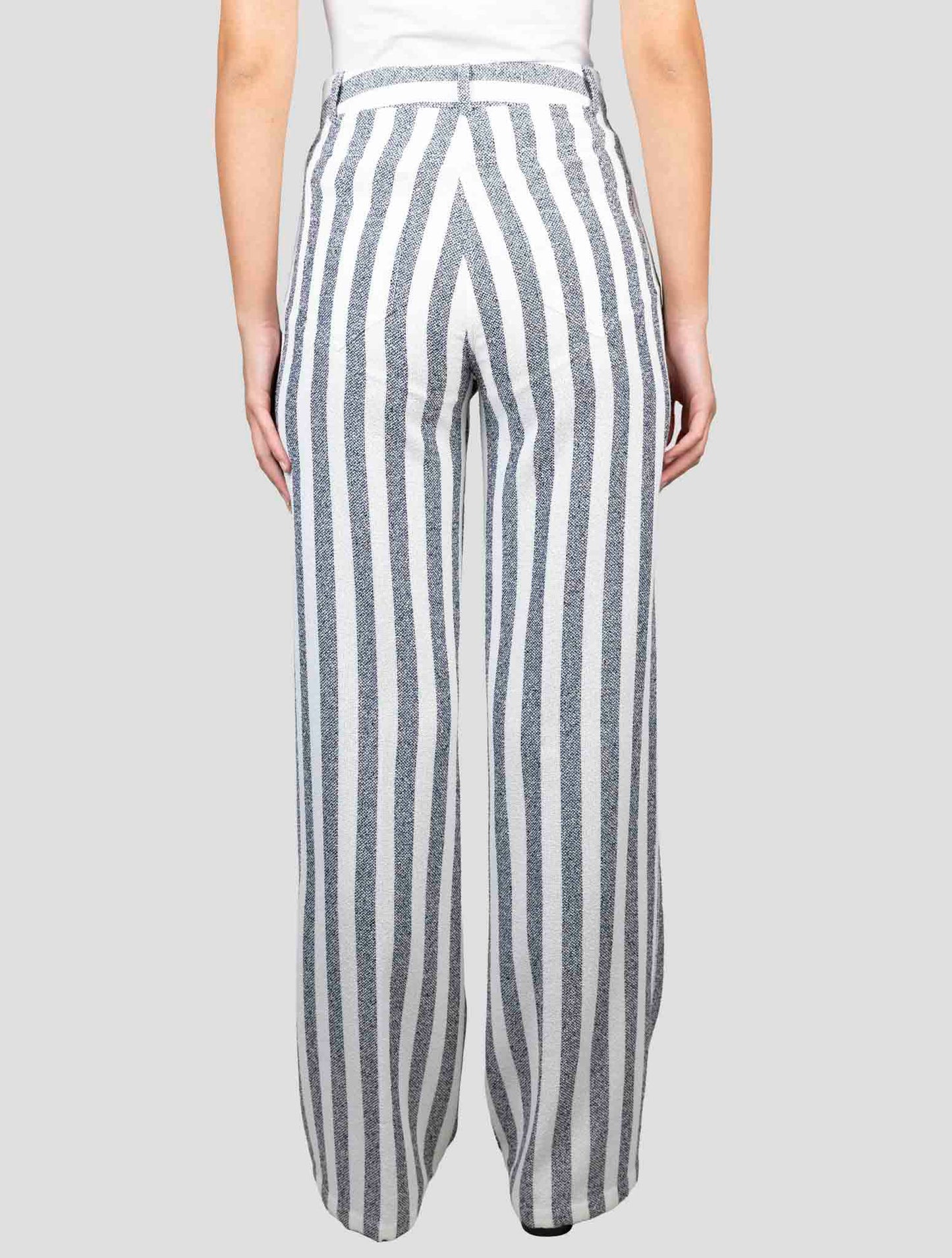 Kiton White Blue Viscose Cotton Pa Pants