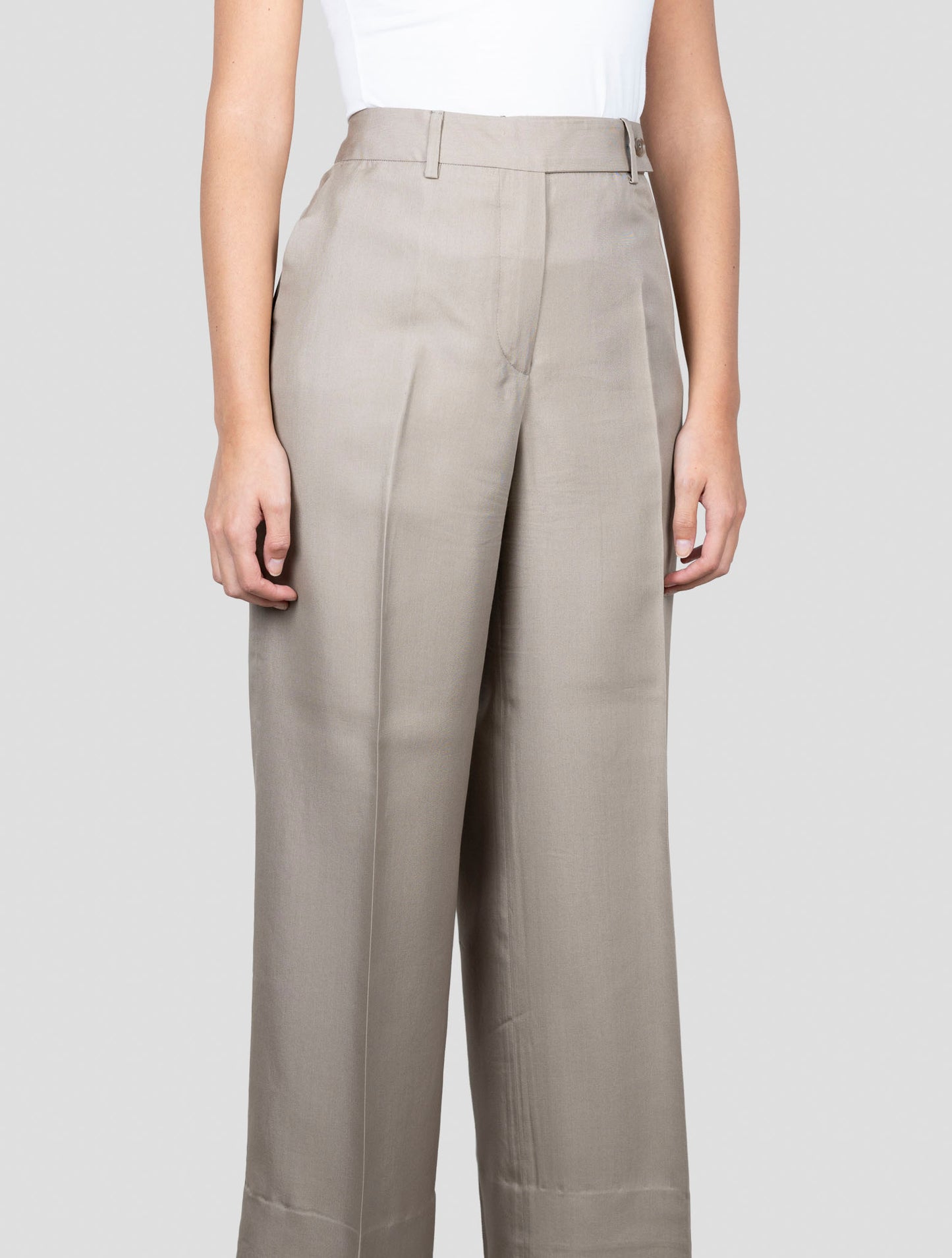 Kiton Beige Lyocell Viscose Silk Pants