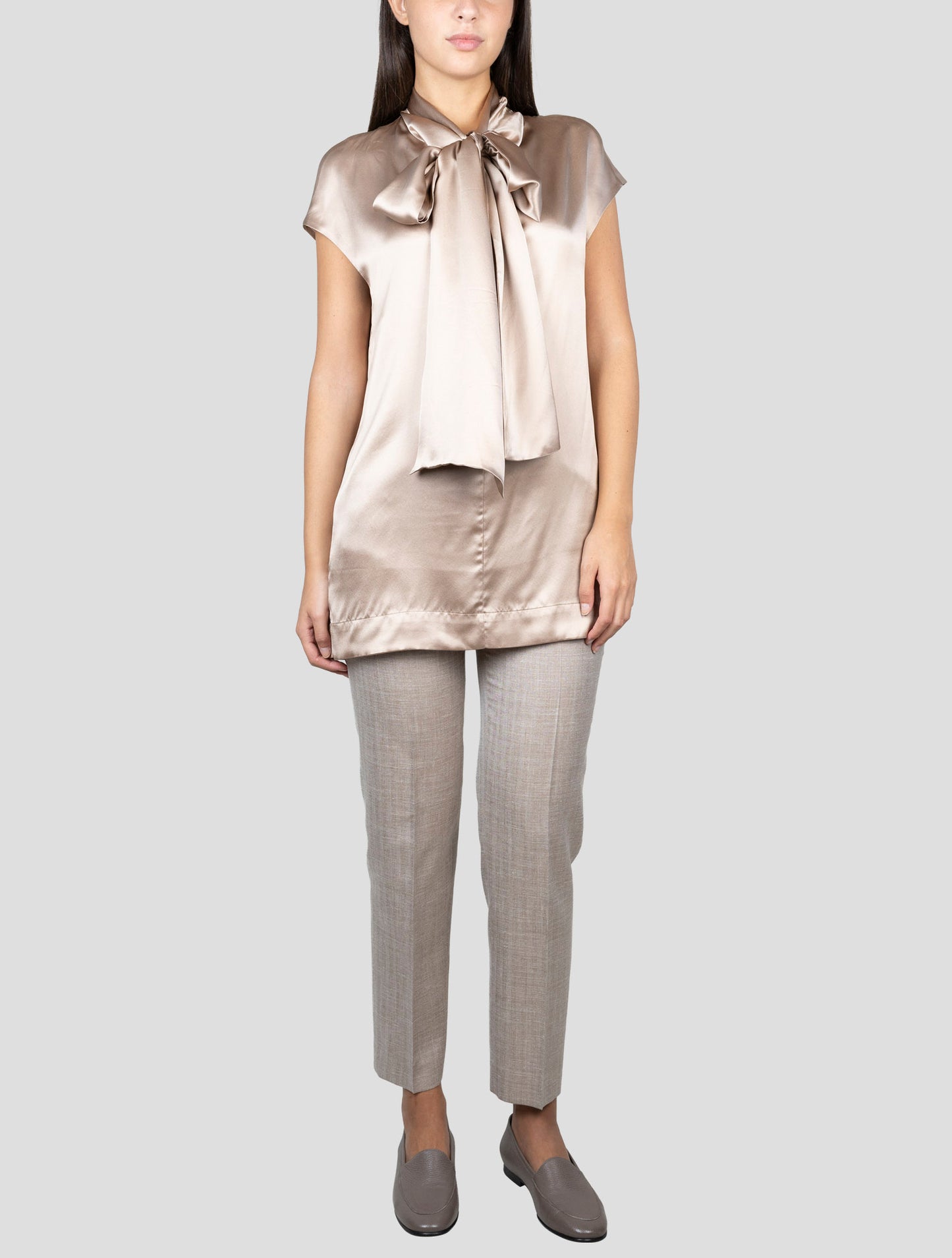 Kiton Bronze Silk Shirt