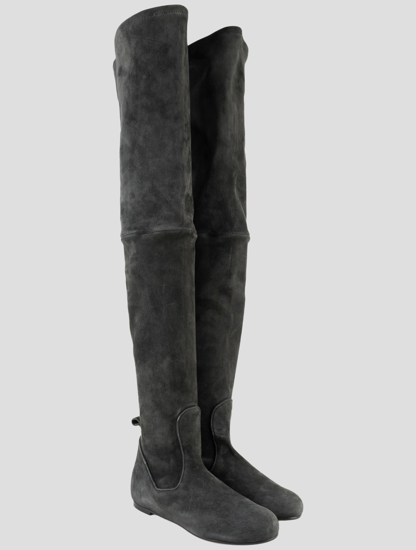 Kiton Gray Leather Suede Boots