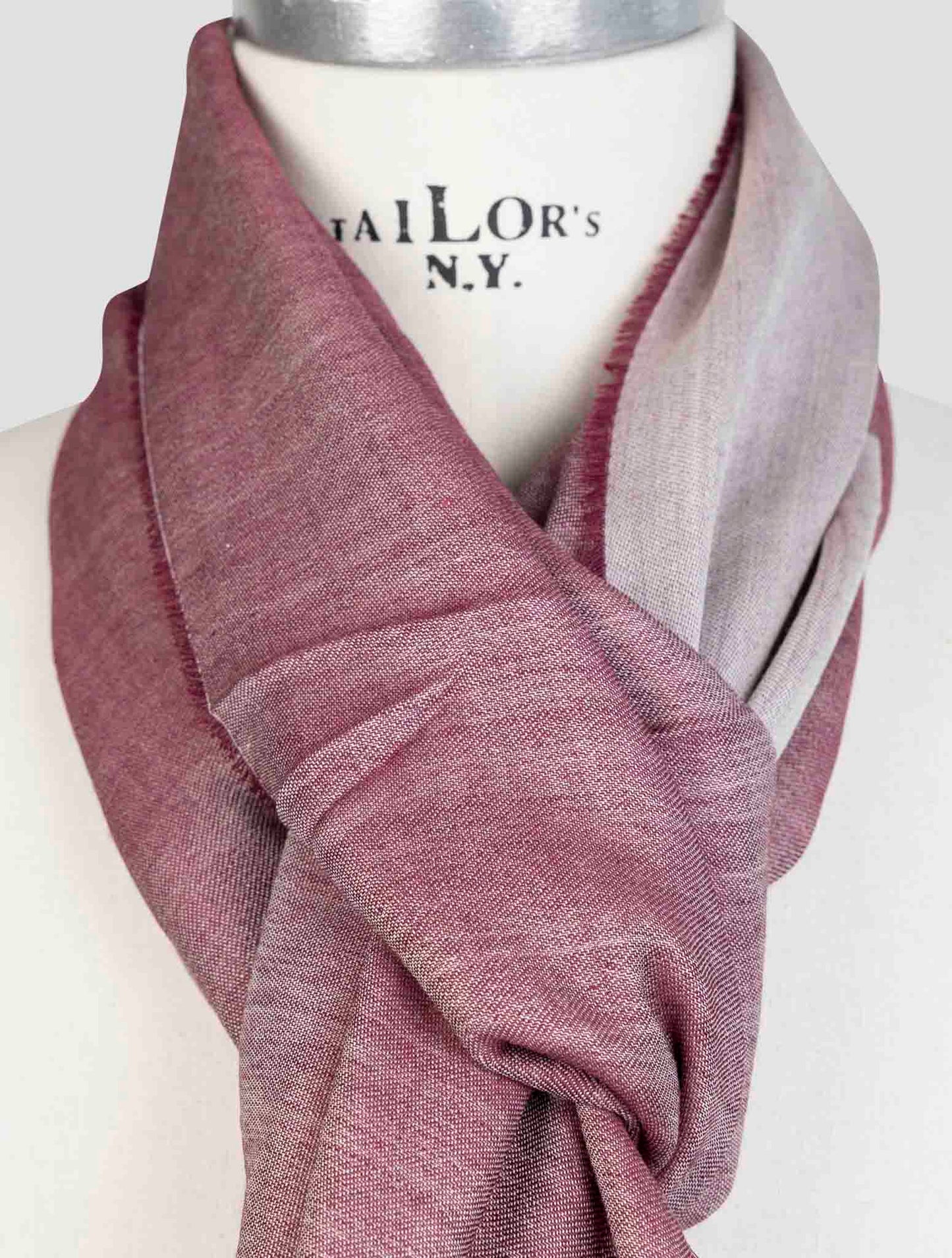 Kiton Burgundy Wool Silk Scarf