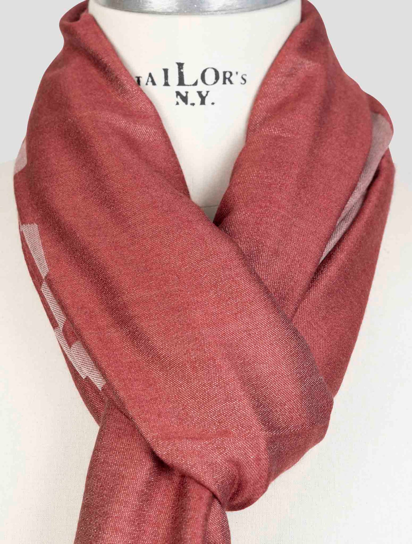 Kiton Red Cashmere Silk Scarf