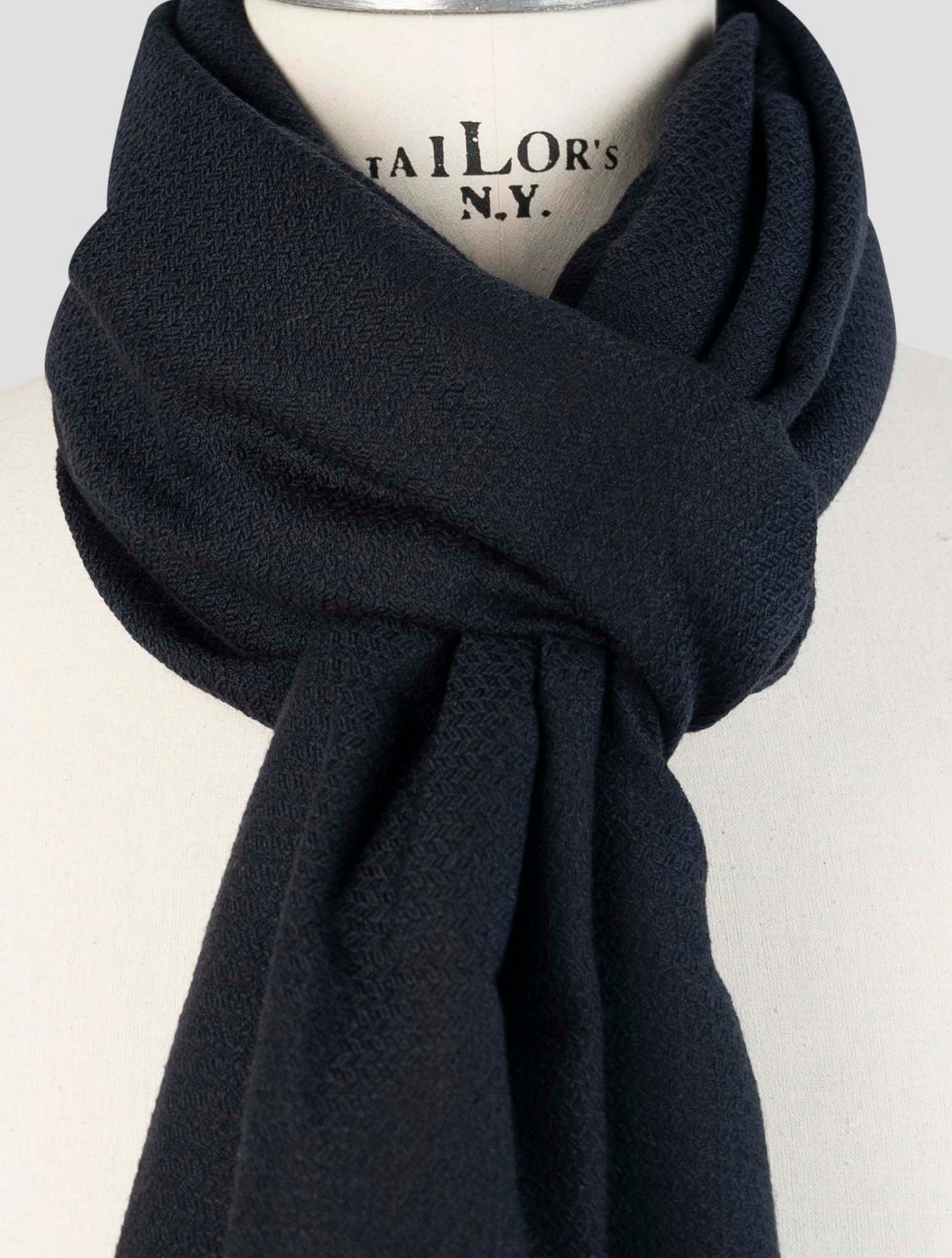 Kiton Blue Cashmere Silk Scarf