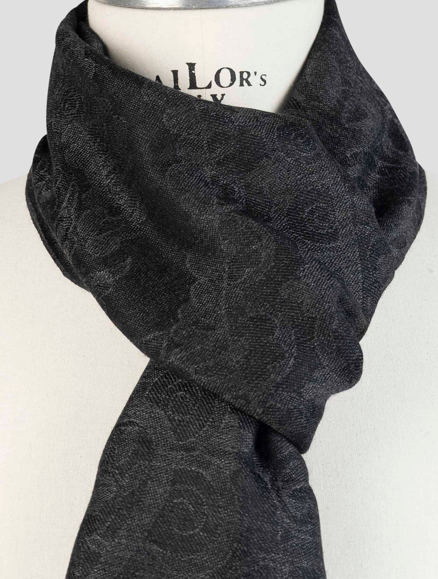 Kiton Dark Gray Cashmere Silk Scarf