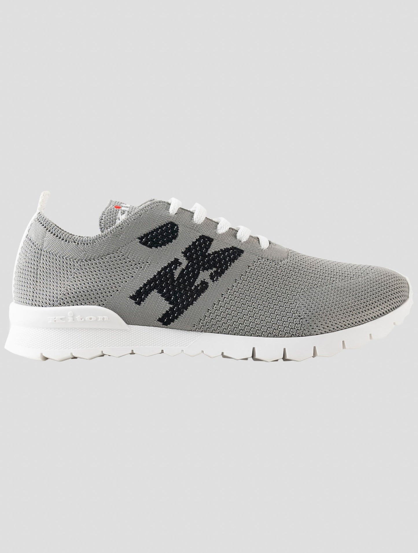 Kiton Gray Cotton Ea Sneakers