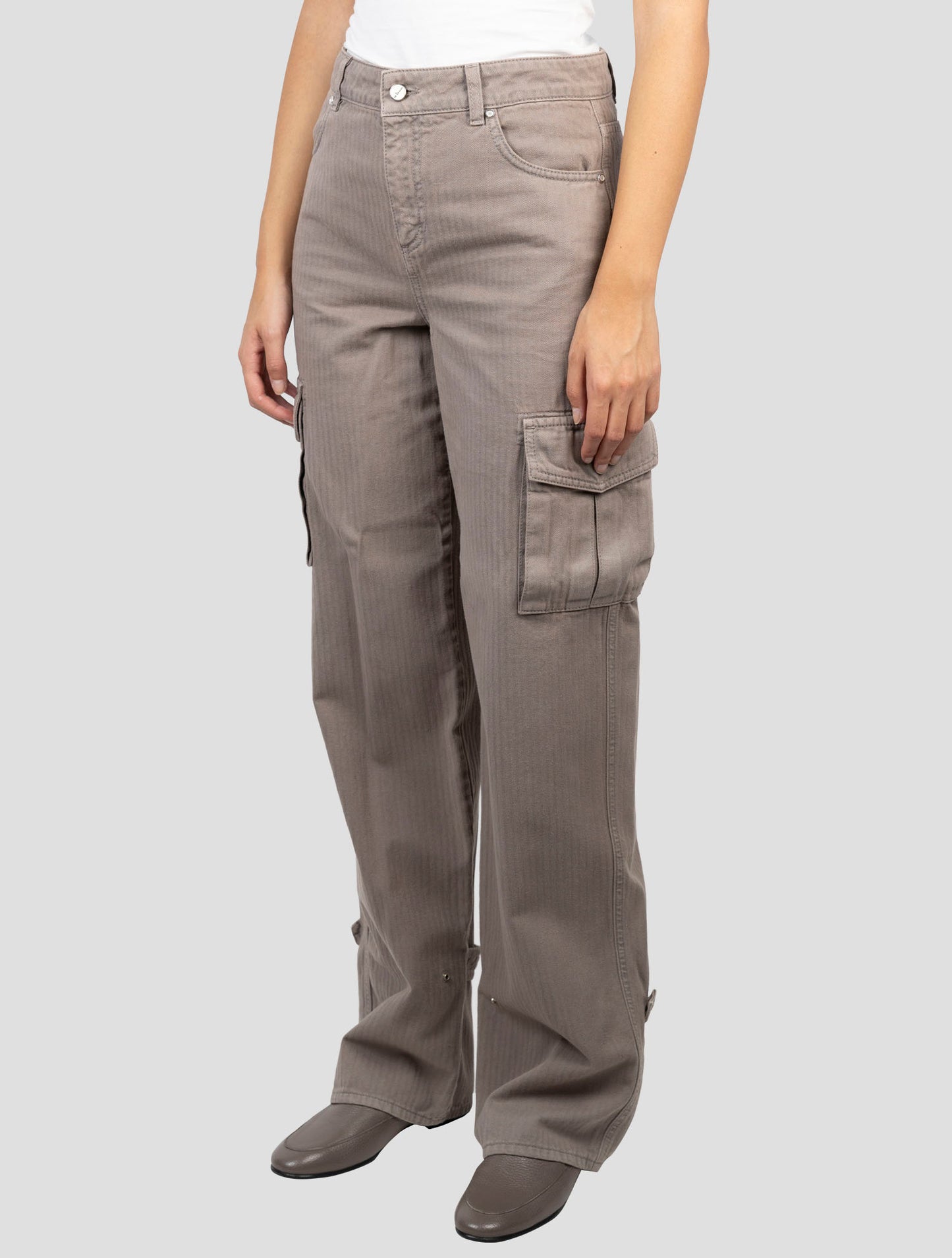 Kiton Taupe Cotton Cargo Pants