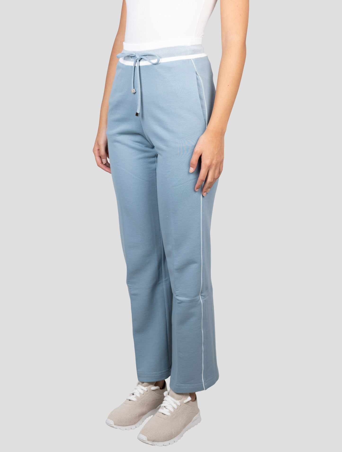 Kiton Light Blue Cotton Pants
