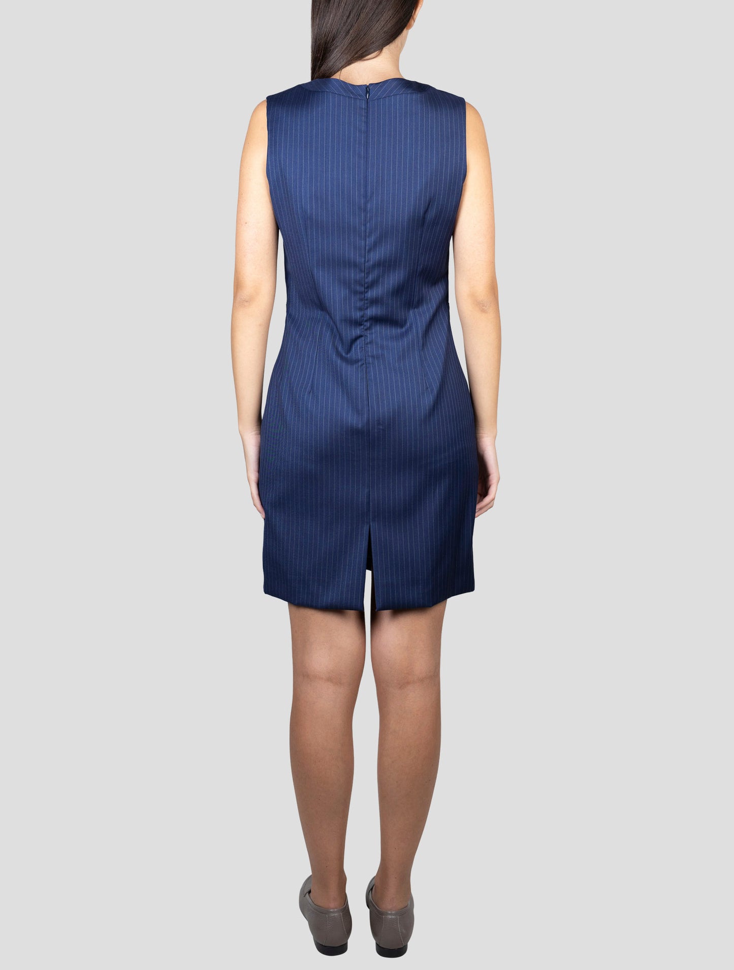 Kiton Blue Virgin Wool Silk Dress