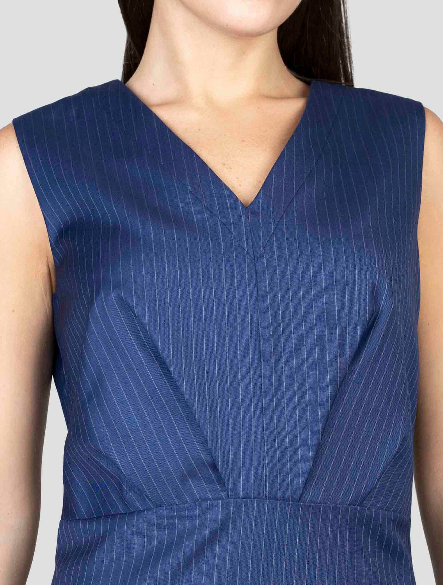Kiton Blue Virgin Wool Silk Dress