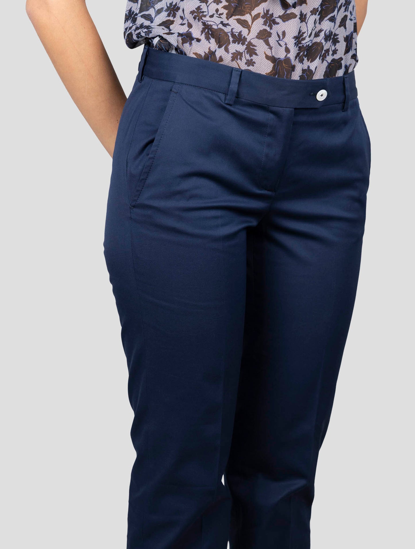 Kiton Blue Cotton Ea Pants
