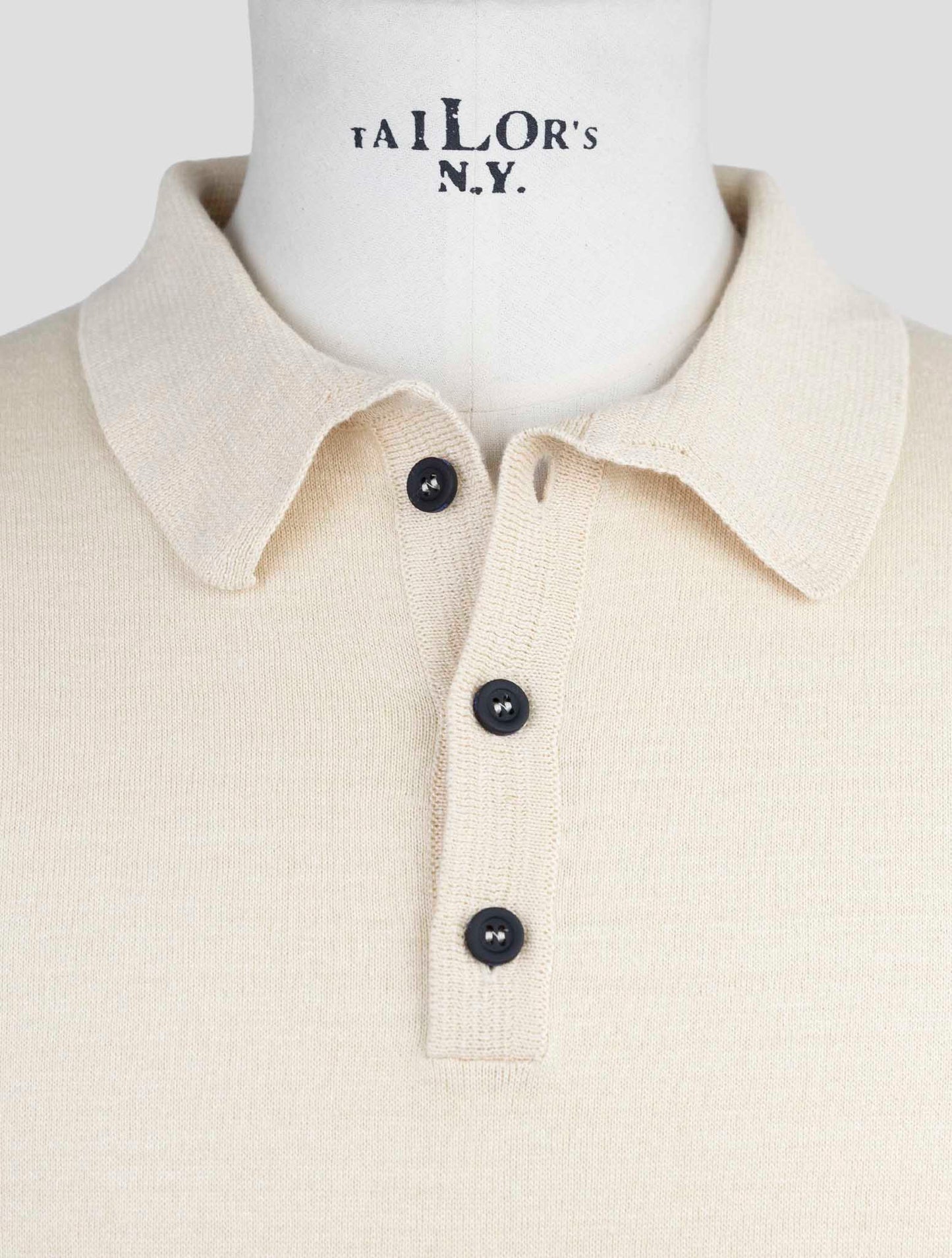 Kiton Knt Beige Linen Cotton Polo