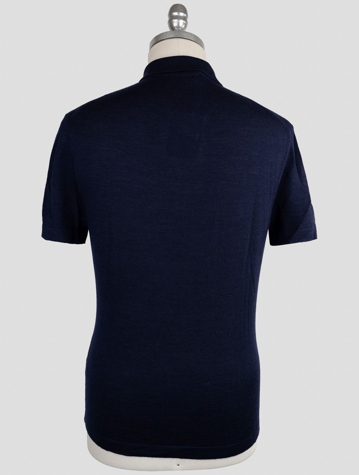 Kiton Knt Blue Virgin Wool Polo