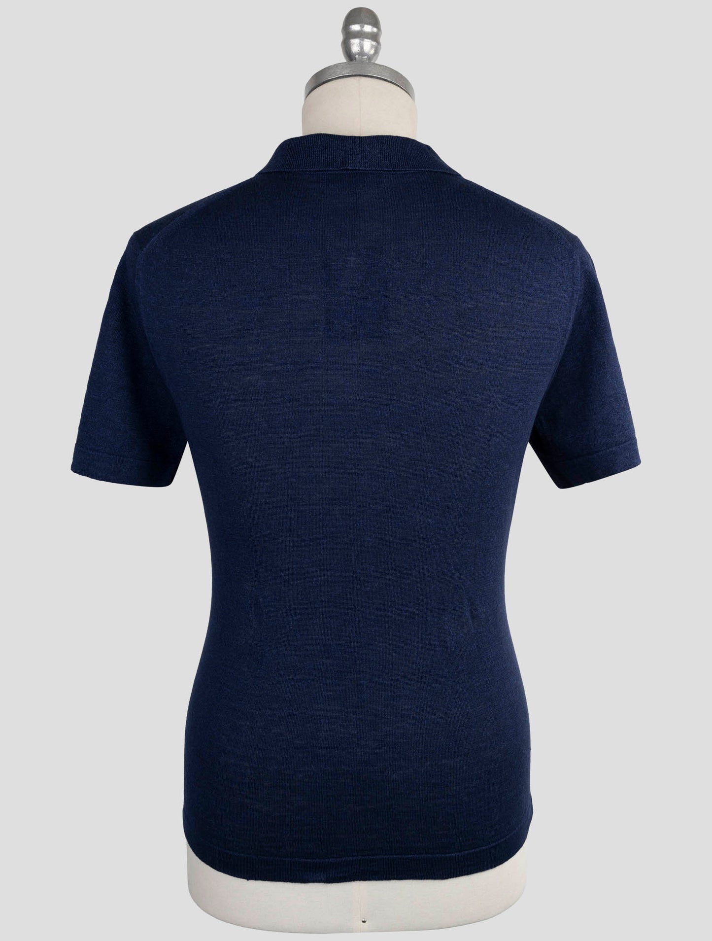 Kiton Knt Blue Linen Cotton Polo