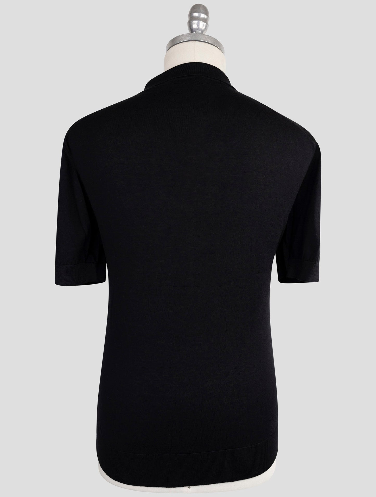 Kiton Knt Black Cotton Polo