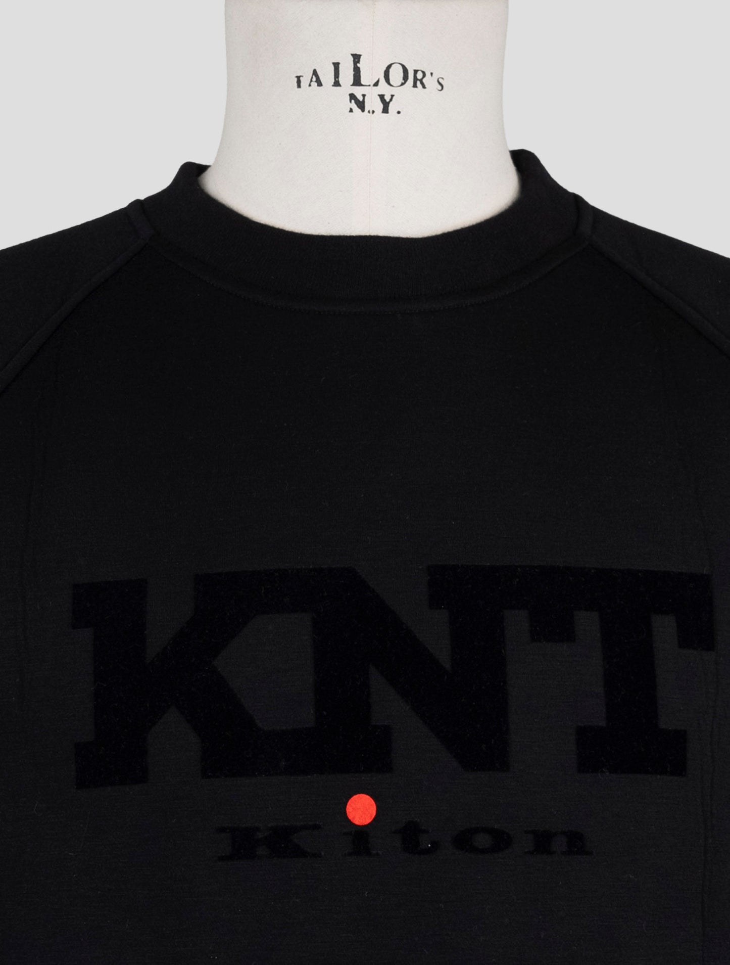 Kiton Knt Black Cotton Sweater Crewneck