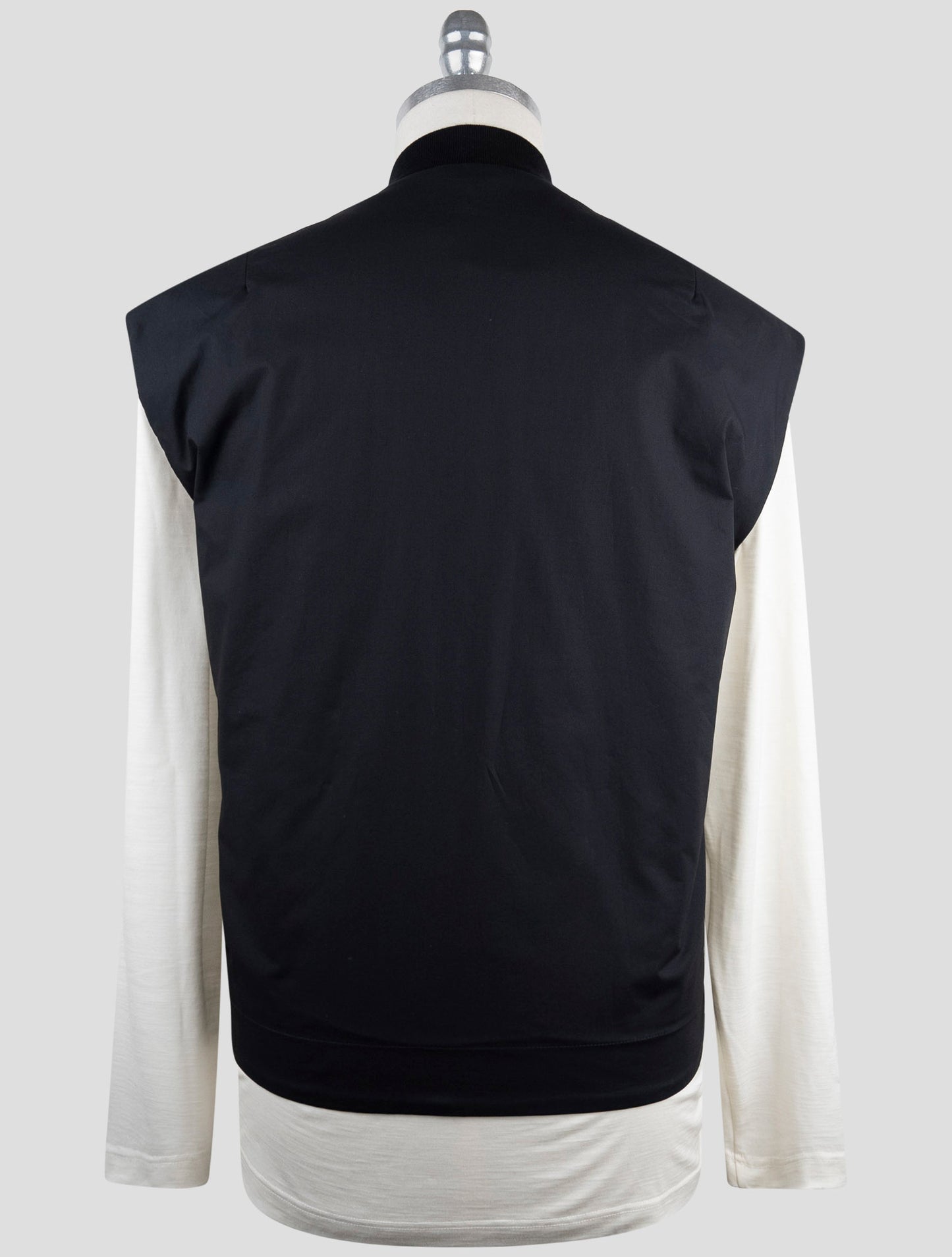 Kiton Knt Black Cotton Coat Gilet