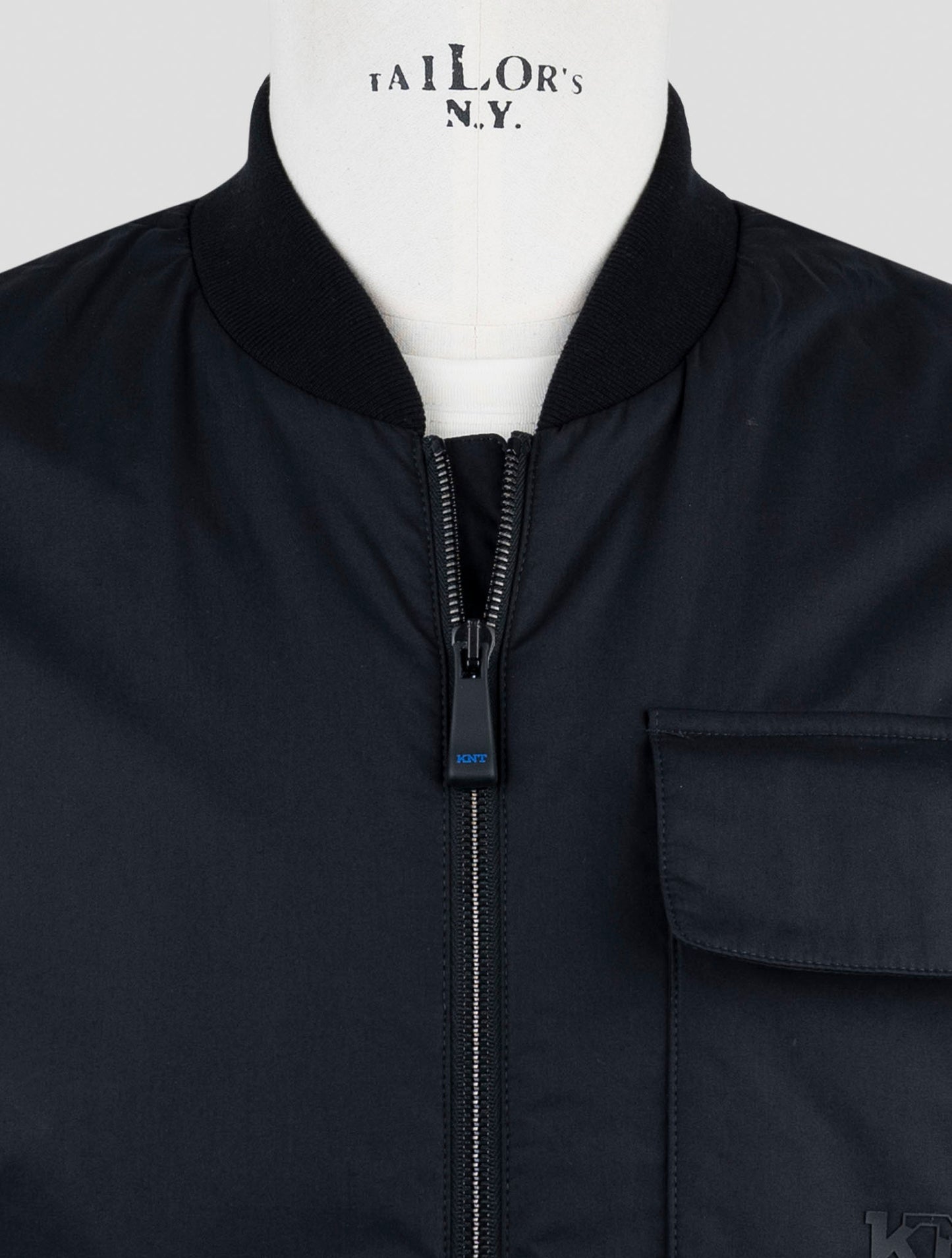 Kiton Knt Black Cotton Coat Gilet