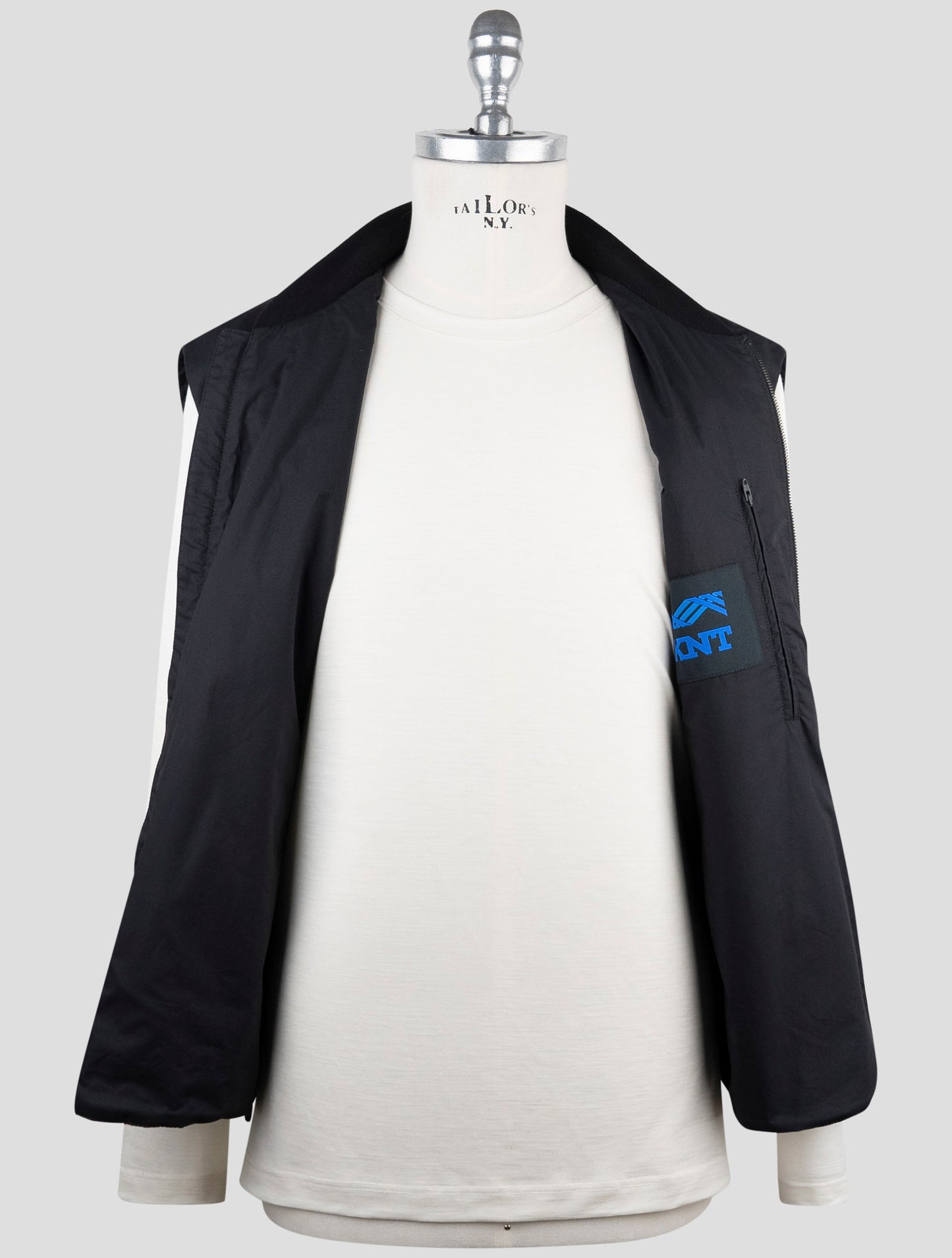 Kiton Knt Black Cotton Coat Gilet