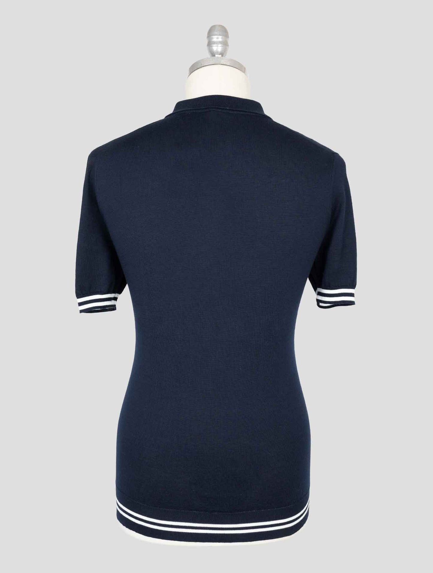 Kiton Blue Cotton Polo