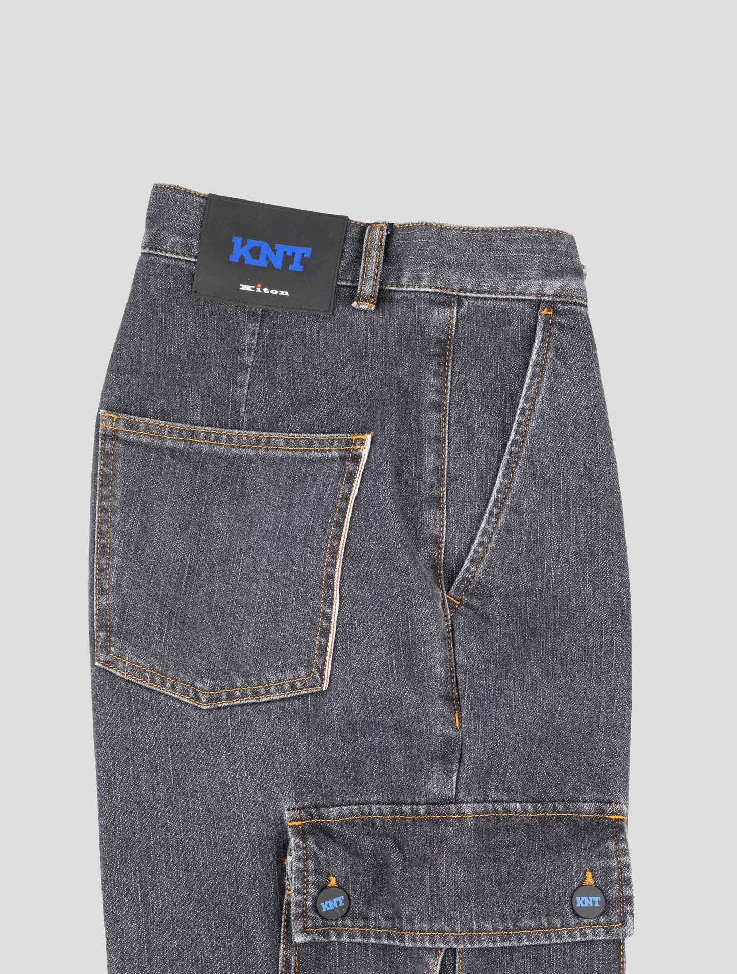 Kiton Knt Dark Gray Cotton Pe Cargo Jeans