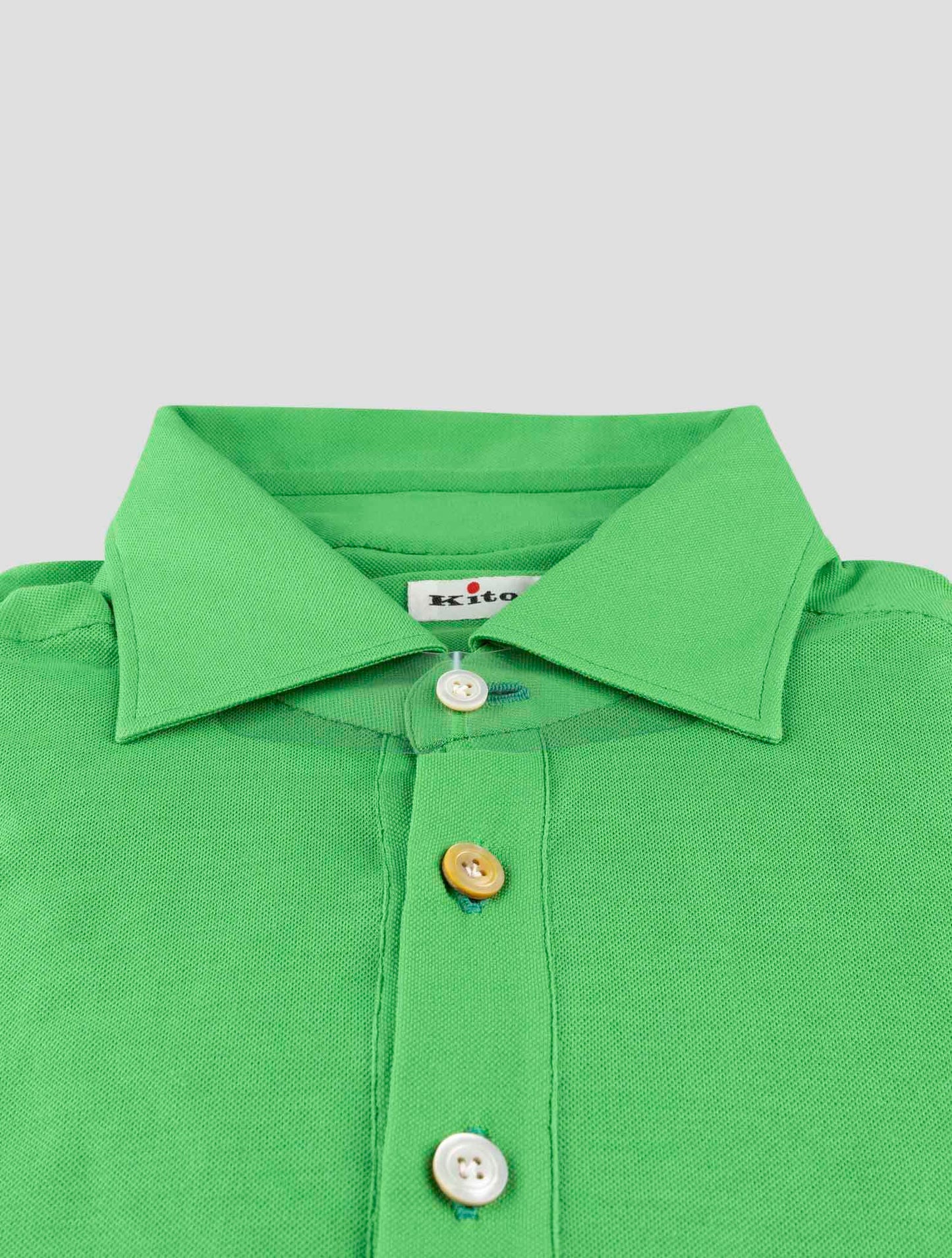 Kiton Green Cotton Polo