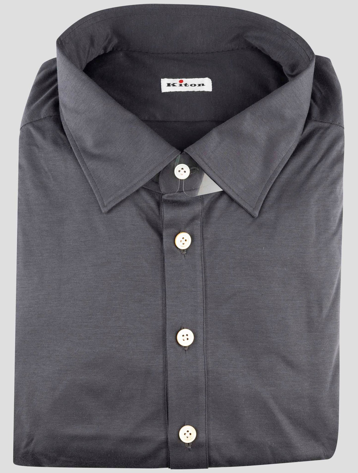 Kiton Gray Cotton Sweater Polo