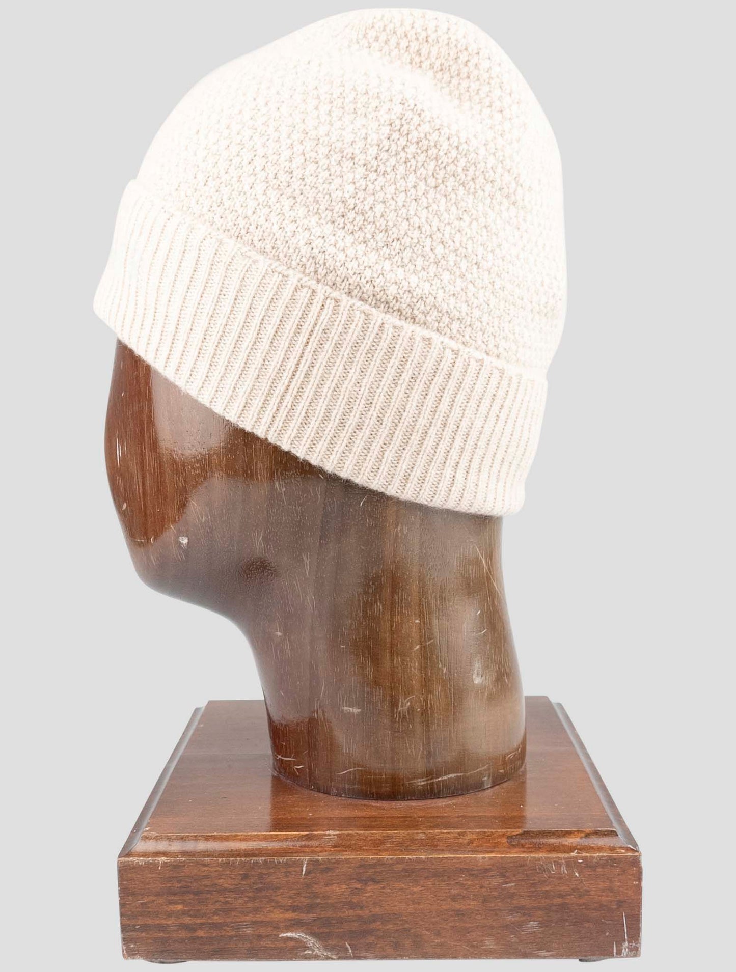 Kiton Beige Cashmere Beanie Hat