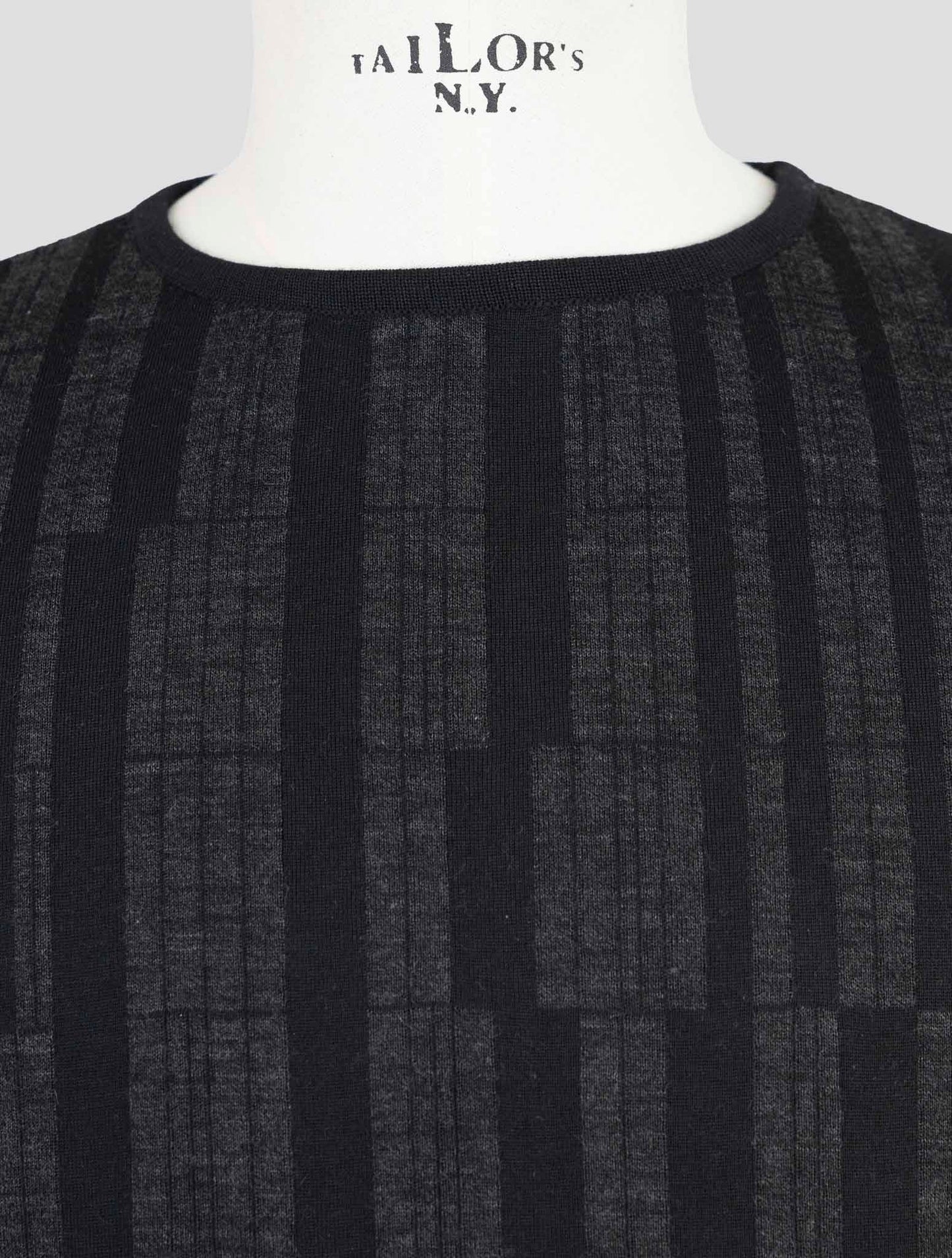 Kiton Knt Dark Gray Wool Cashmere Sweater Crewneck