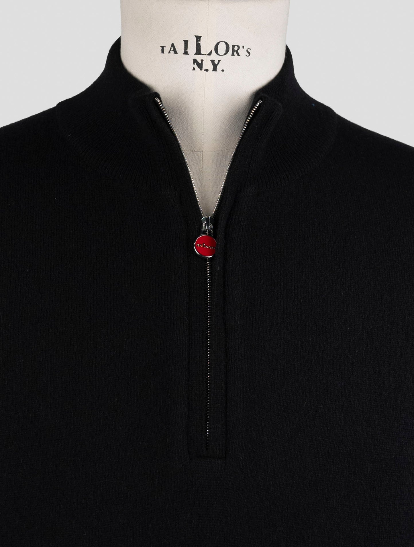 Kiton Black Cashmere Sweater Polo