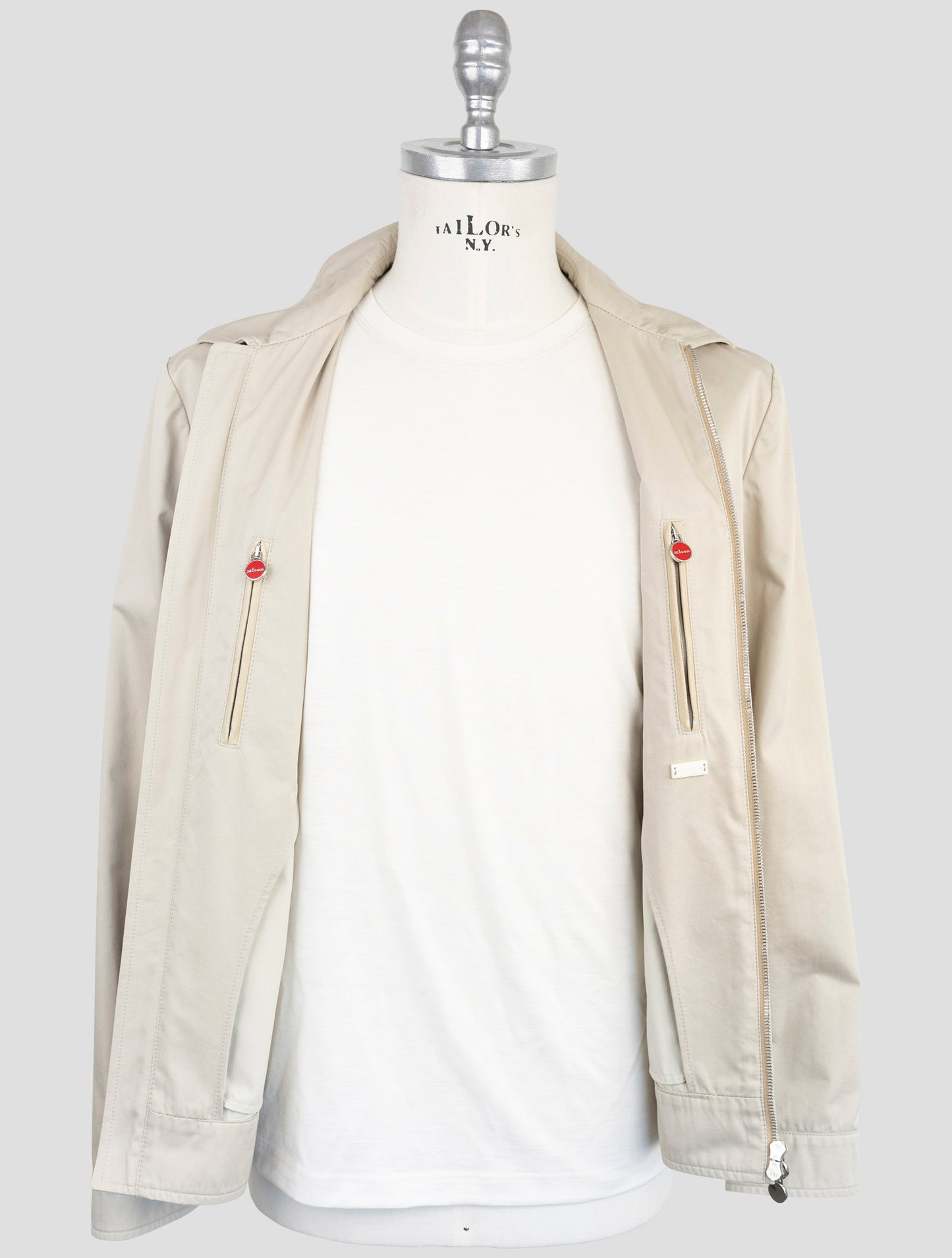 Kiton Beige Cotton Pa Coat