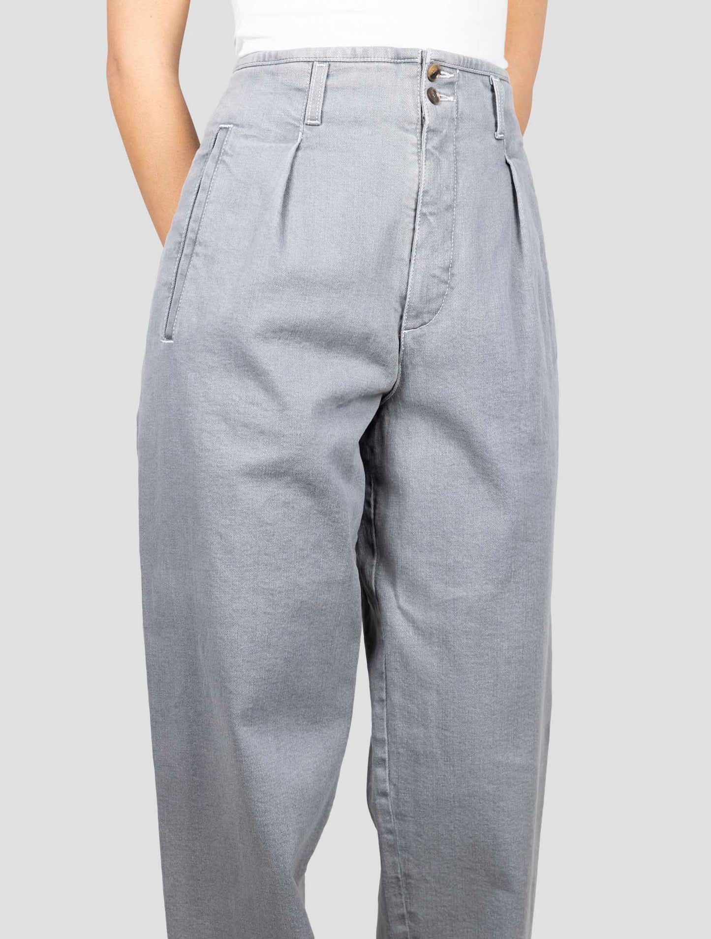 Kiton Gray Cotton Ea Pants