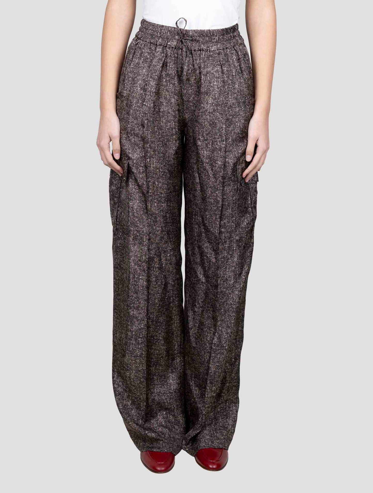 Kiton Brown Silk Pants