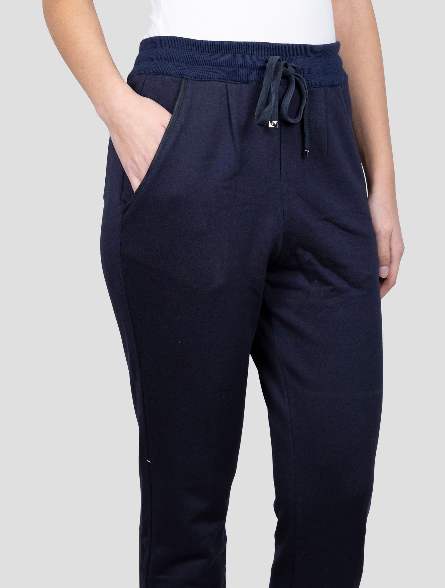 Kiton White Cotton Cashmere Pants