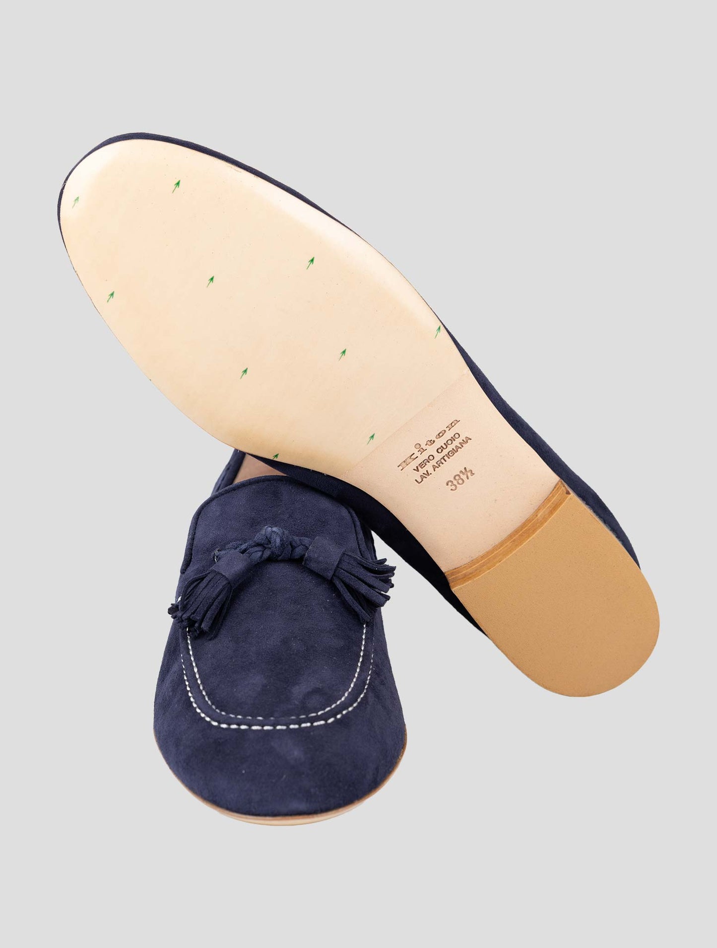 Kiton Blue Leather Goat Loafers