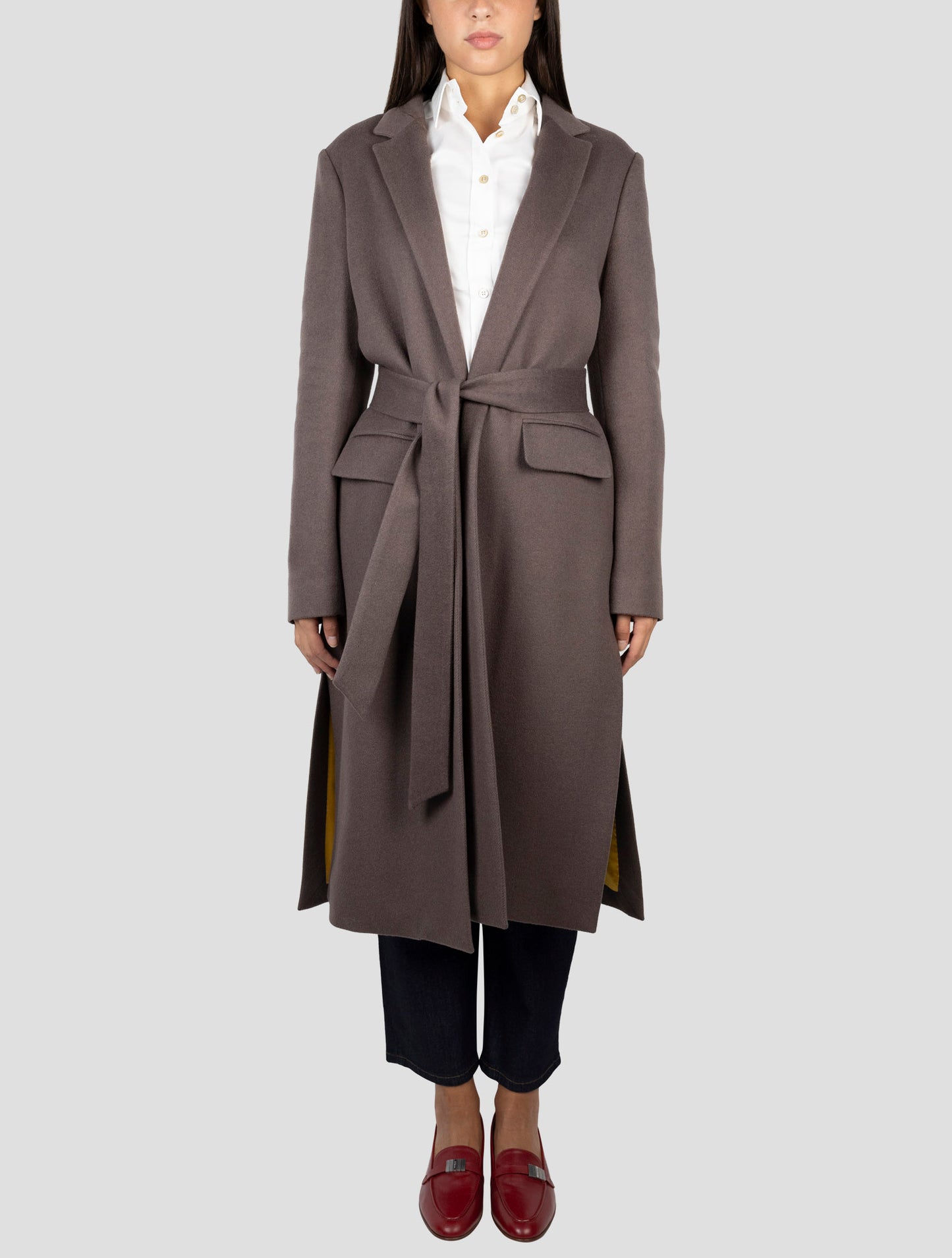 Kiton Taupe Cashmere Silk Overcoat